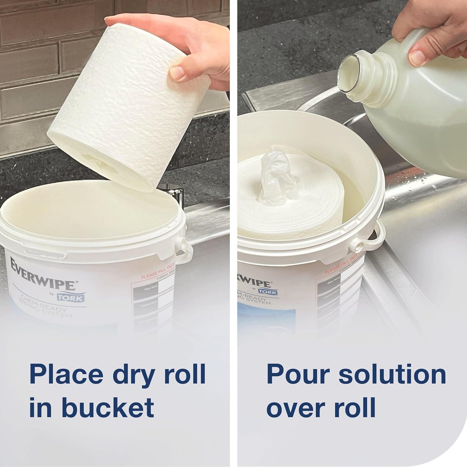 imageEverwipe by Tork ChemReady Wiping Rolls Make Your Own Wet Wipes 6 x 180 wipes 192840 026180