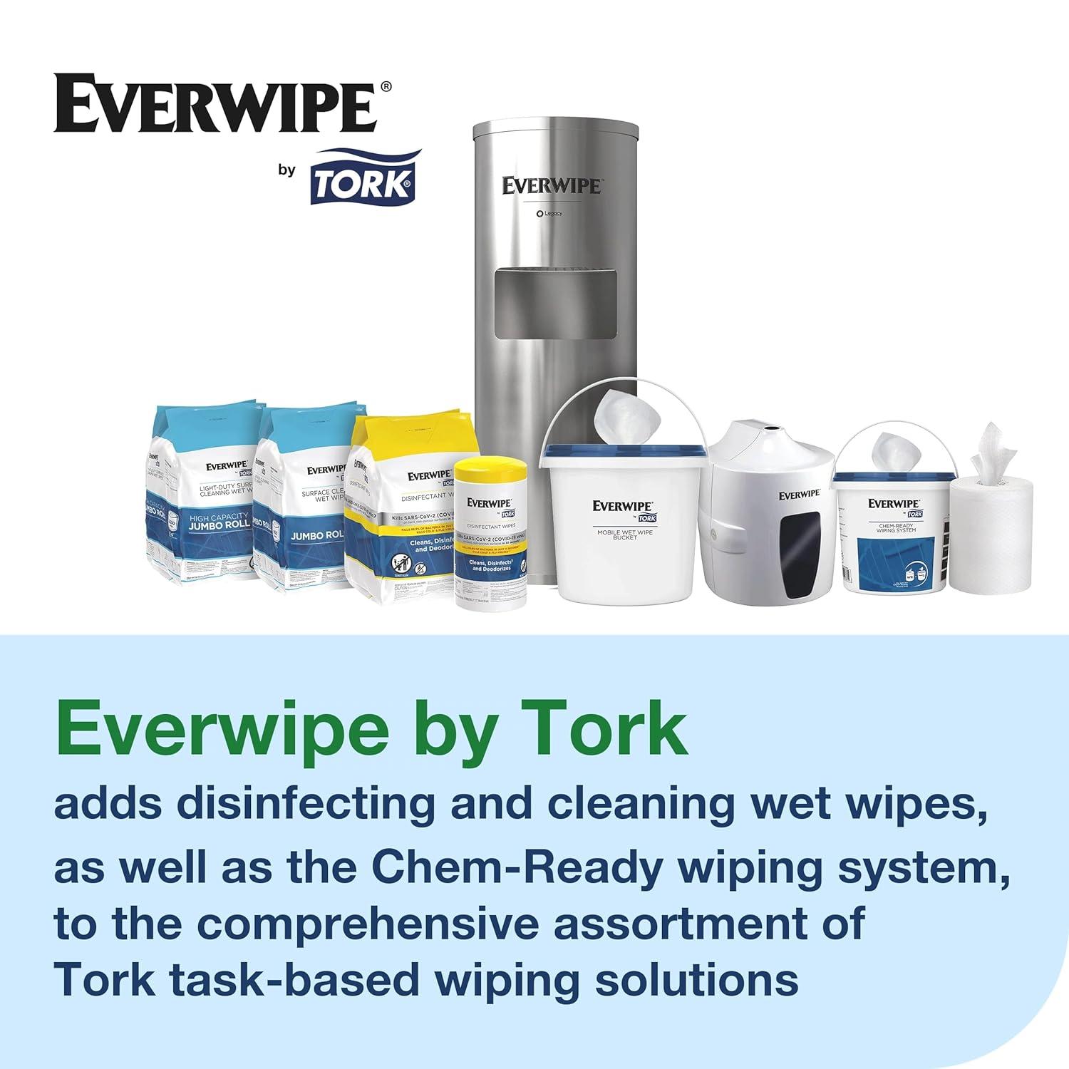 imageEverwipe by Tork ChemReady Wiping Rolls White Make Your Own Wet Wipes 6 x 90 wipes 192841 016901 Count Pack of 6