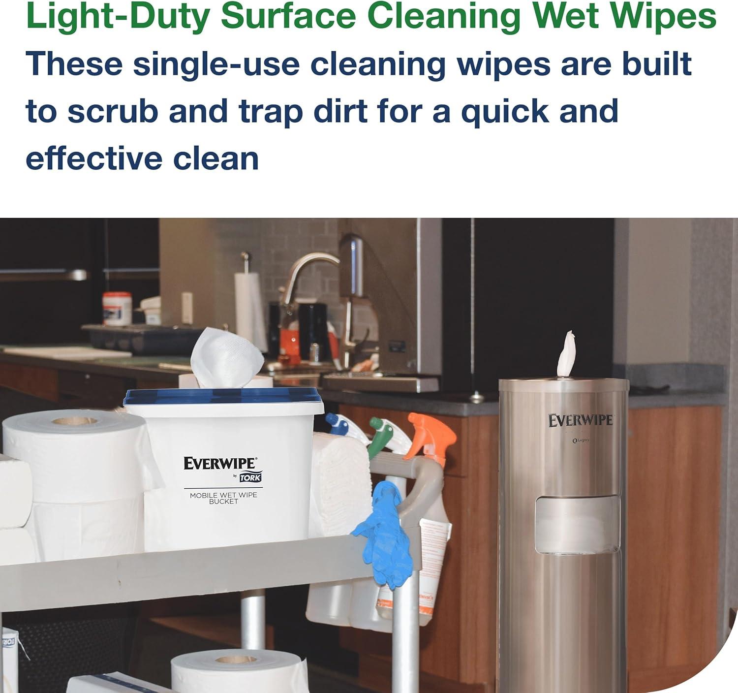 imageEverwipe by Tork LightDuty Surface Cleaning Wet Wipe Jumbo Rolls White W12 Cleans and Deodorizes 2 x 2500 wipes 192816