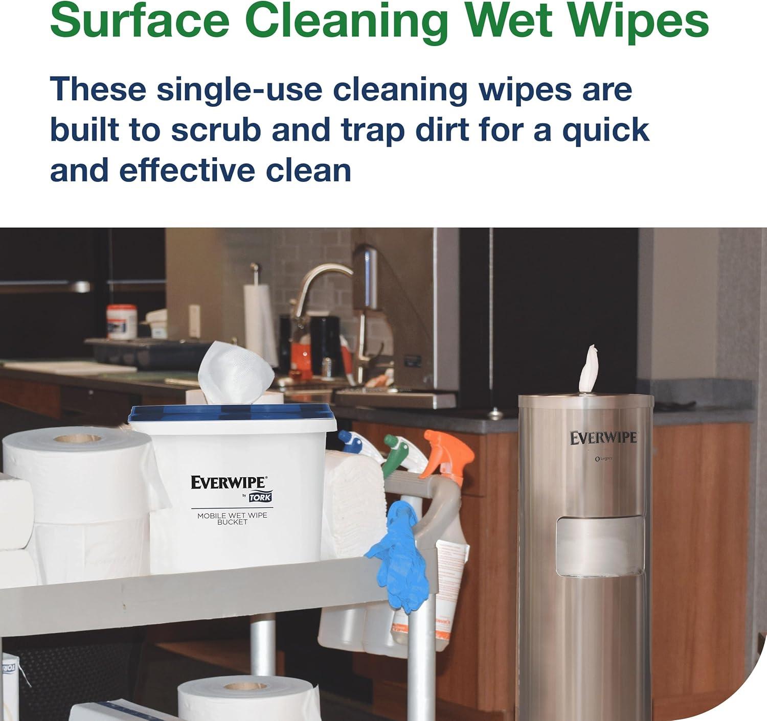 imageEverwipe by Tork Surface Cleaning Wet Wipe W12 Jumbo Rolls White Cleans and Deodorizes 4 x 900 wipes 192830 11100