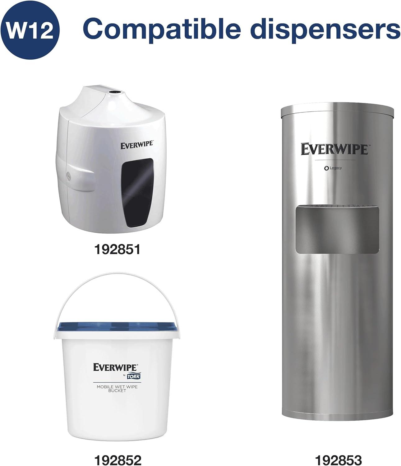 imageEverwipe by Tork Surface Cleaning Wet Wipe W12 Jumbo Rolls White Cleans and Deodorizes 4 x 900 wipes 192830 11100