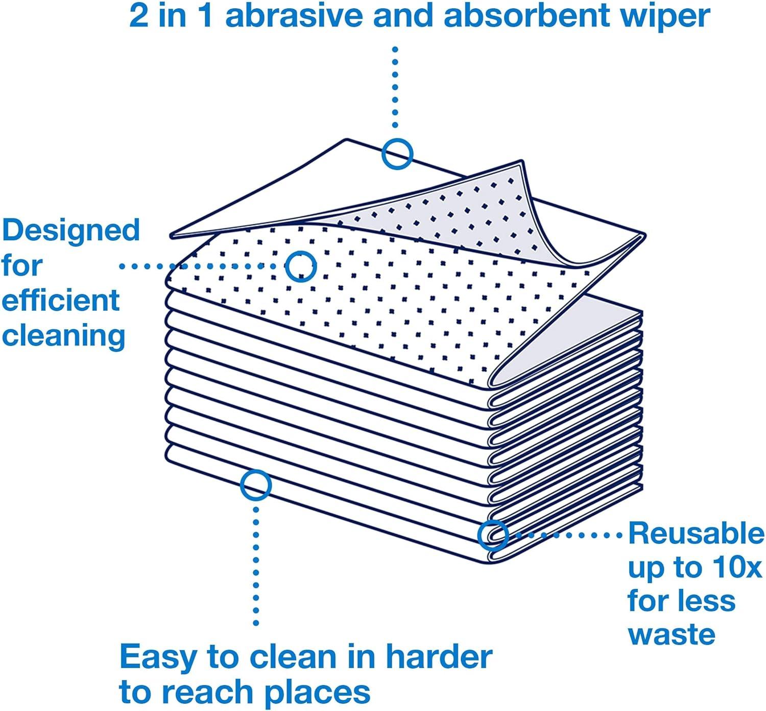 imageTork 2In1 Scouring and Cleaning Towels White Reusable and Ideal for Stainless Steel Surfaces 1 Pack x 120 Sheets 192815120 Sheets