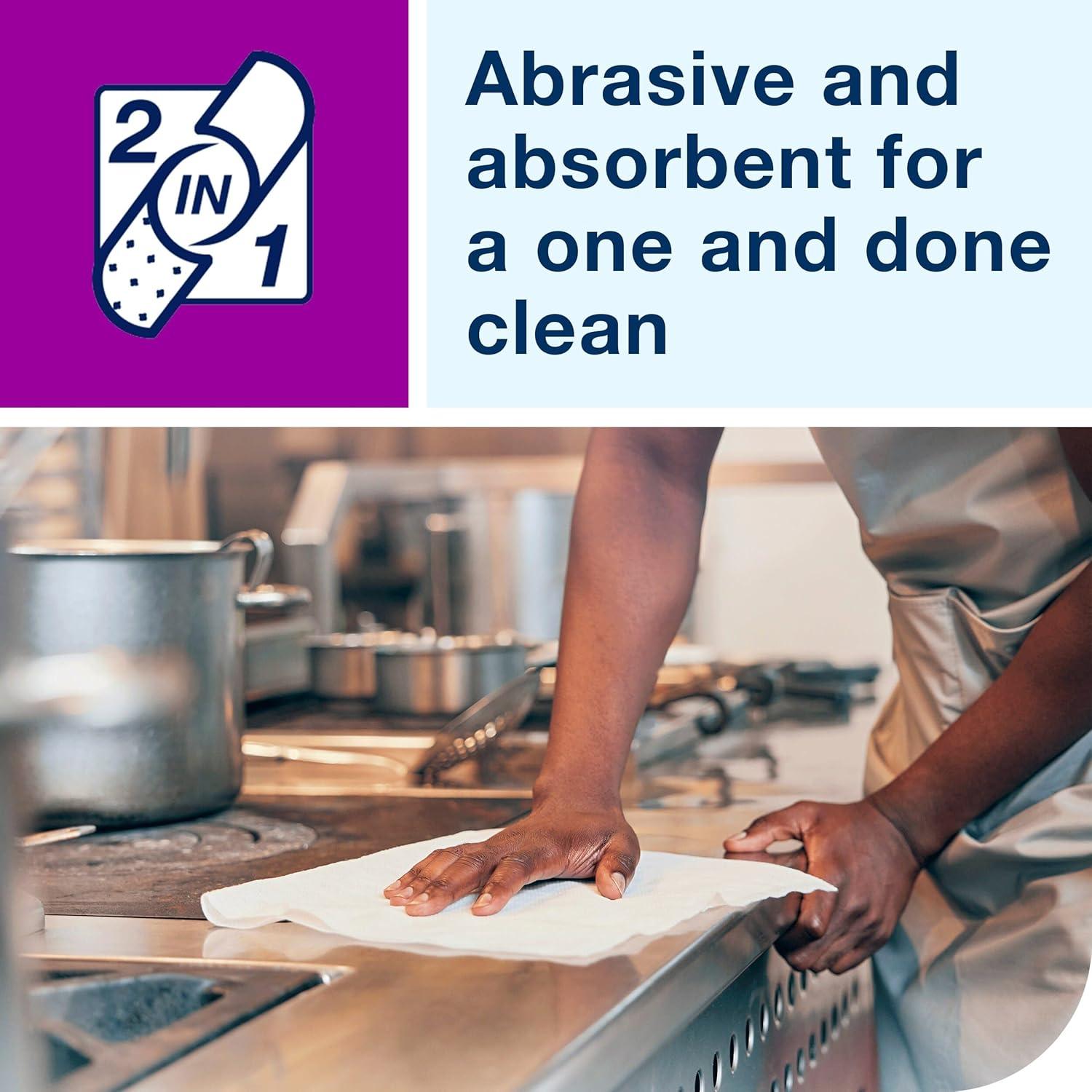 imageTork 2In1 Scouring and Cleaning Towels White Reusable and Ideal for Stainless Steel Surfaces 1 Pack x 120 Sheets 192815120 Sheets