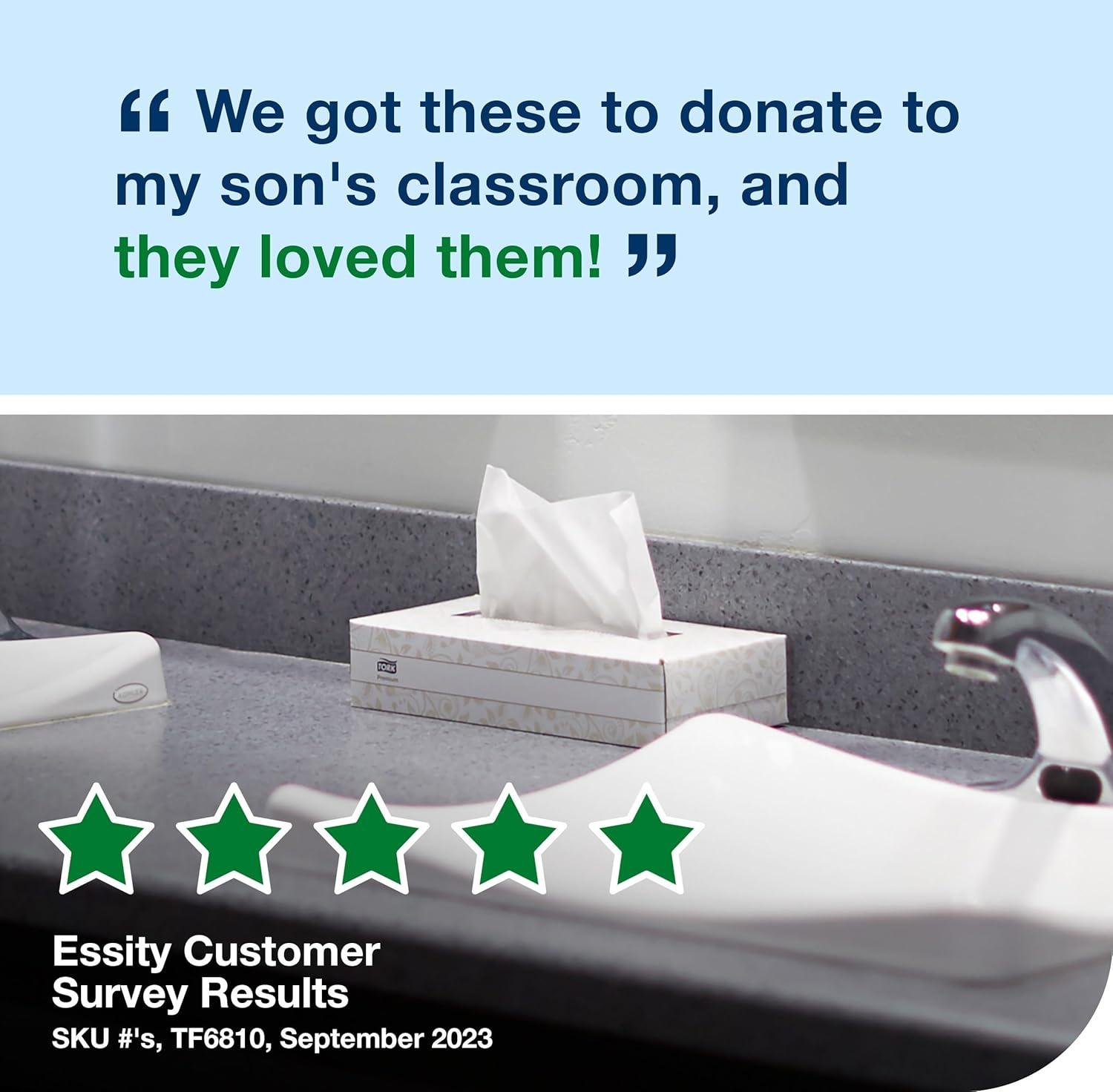 imageTork Advanced Facial Tissue White Soft Gentle 2Ply F1 Dispenser Compatible 30 Boxes x 100 Tissues TF6810Flat Box