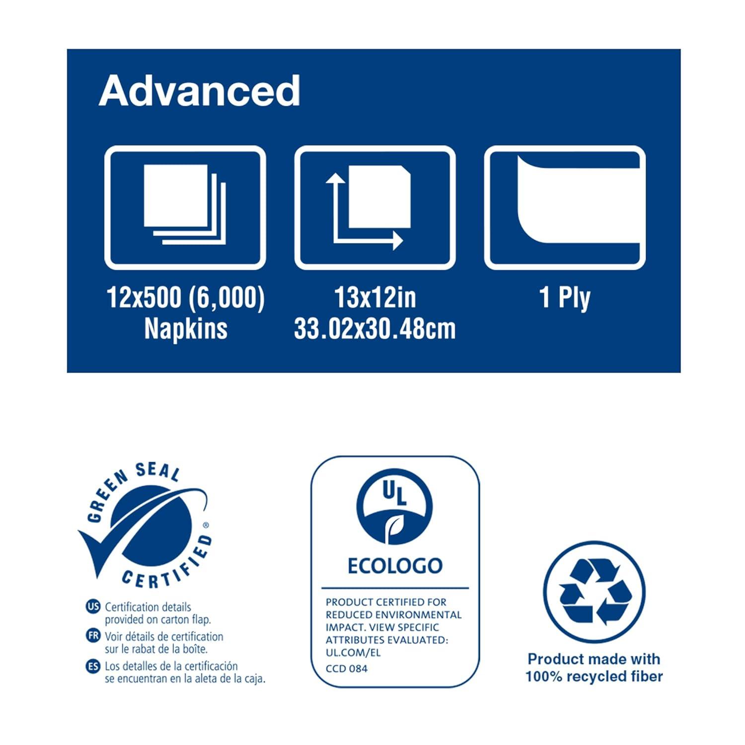 imageTork Advanced Soft Minifold Dispenser Napkin 12 x 500 Napkins N6 D826ENatural