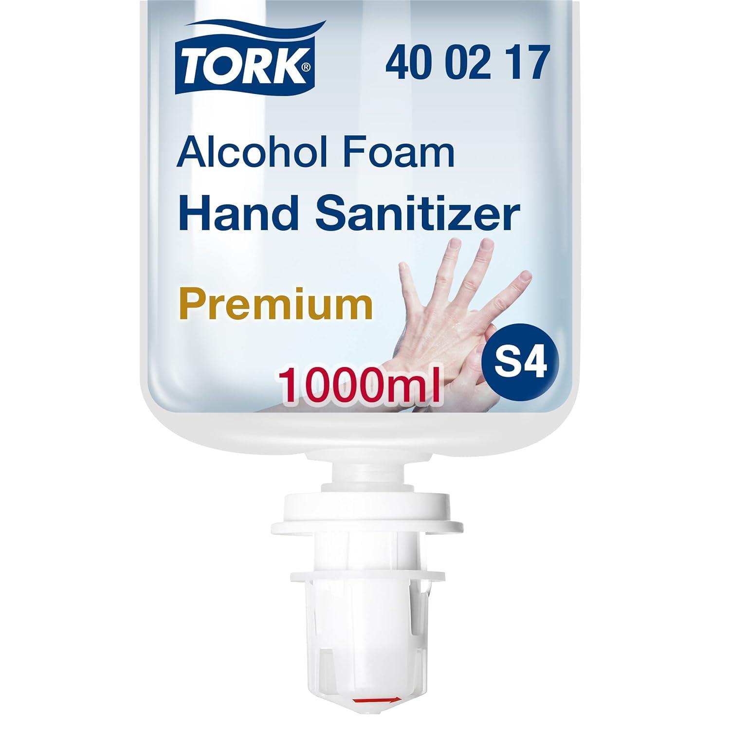 imageTork Alcohol Foam Hand Sanitizer S4 6 x 1L 400217 3382 Fl Oz Pack of 6Alcohol Foam Sanitizer