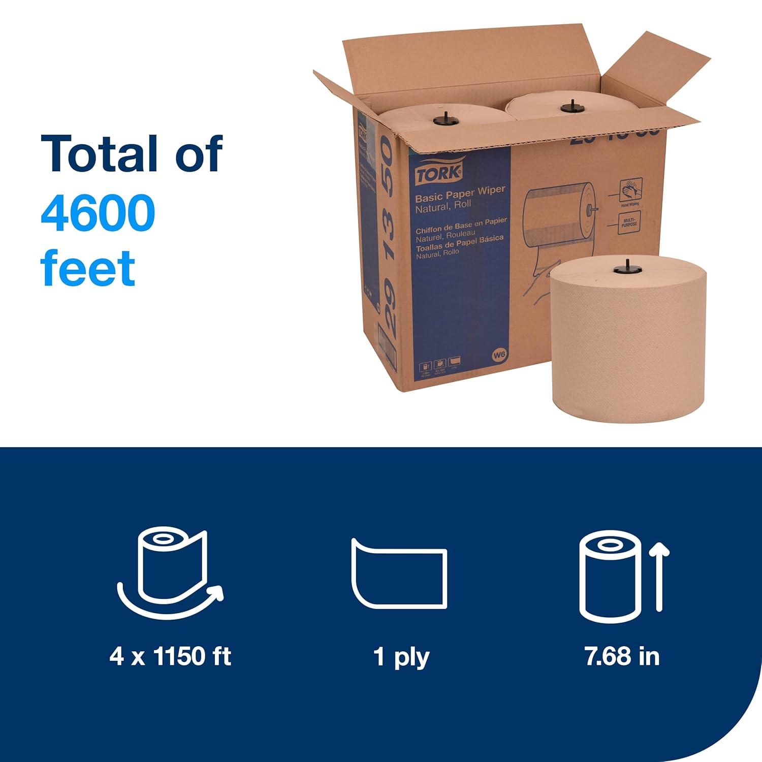 imageTork Basic Paper Wiper White W6 Roll Towel 4 x 1452 Sheets 291380Nature