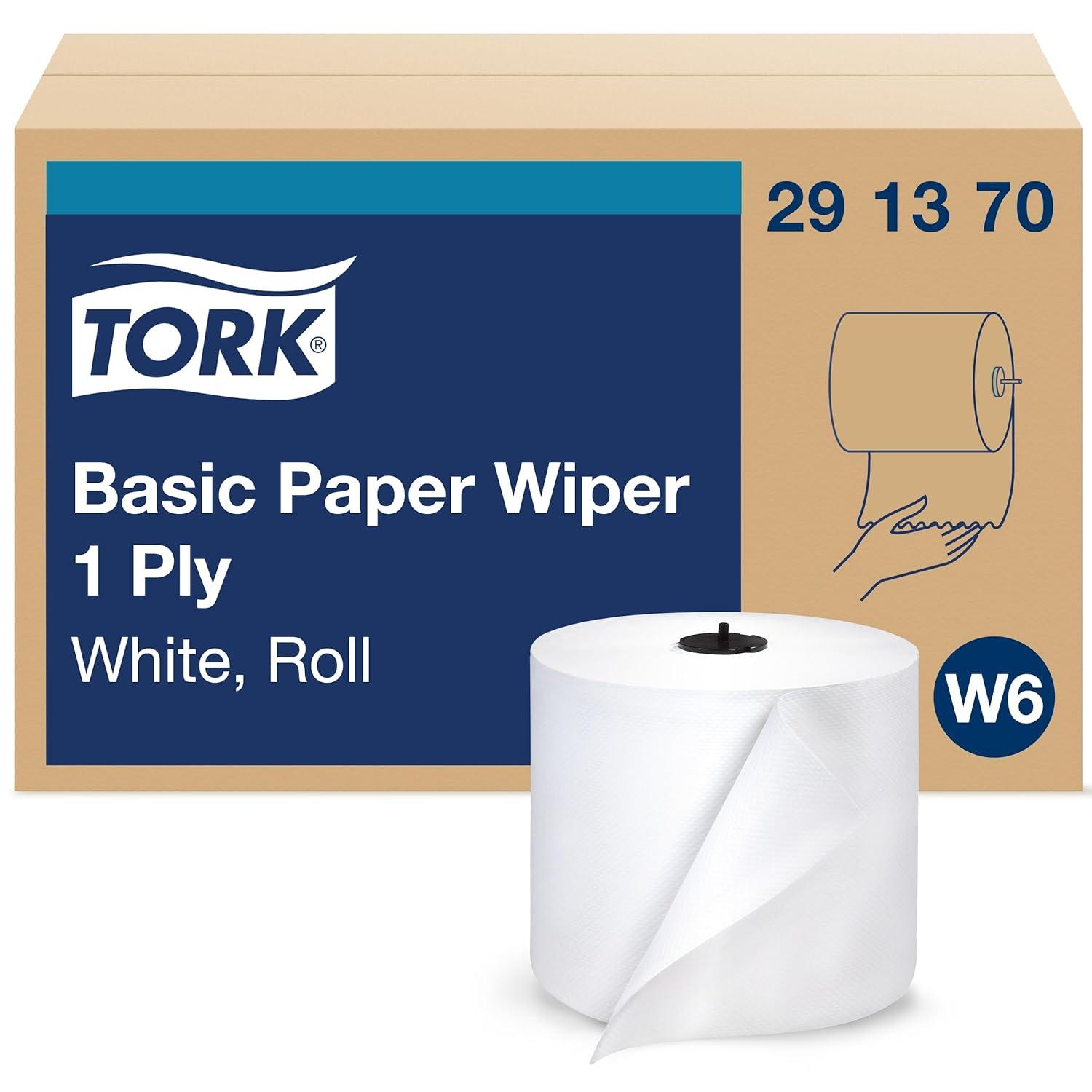 imageTork Basic Paper Wiper White W6 Roll Towel 4 x 1452 Sheets 291380White