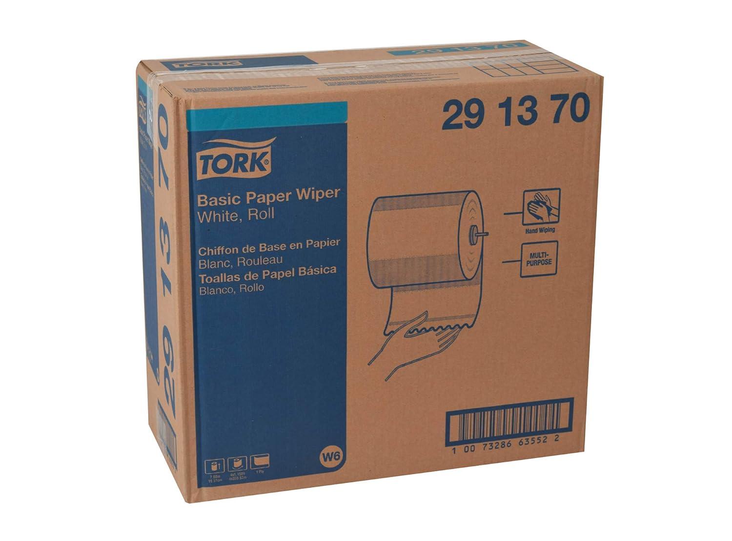 imageTork Basic Paper Wiper White W6 Roll Towel 4 x 1452 Sheets 291380White