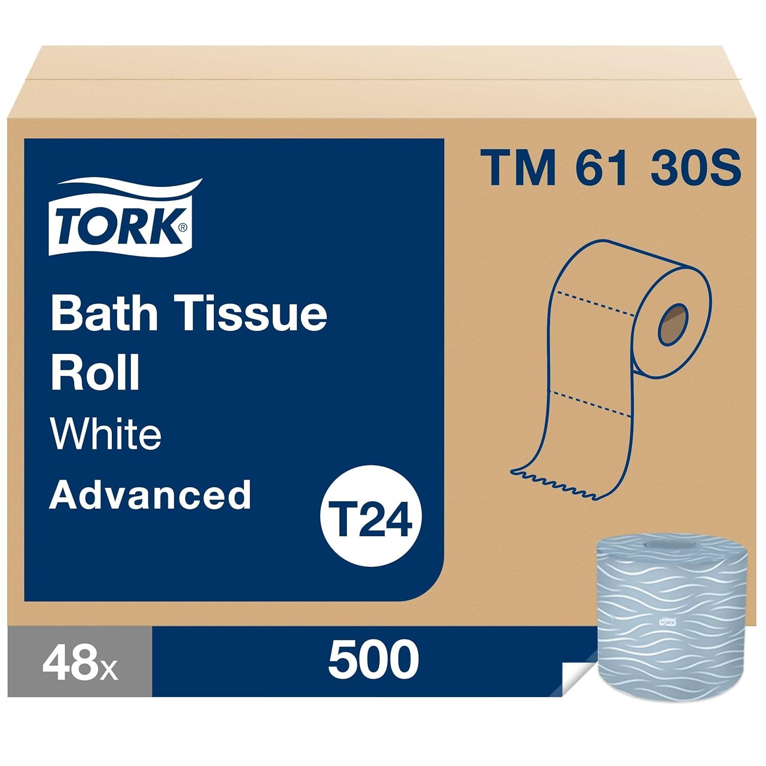 imageTork Bath Tissue Roll Advanced 2ply For everyday use at home Biodegradable 4x375quot 500 sheetsroll 48 rollscase
