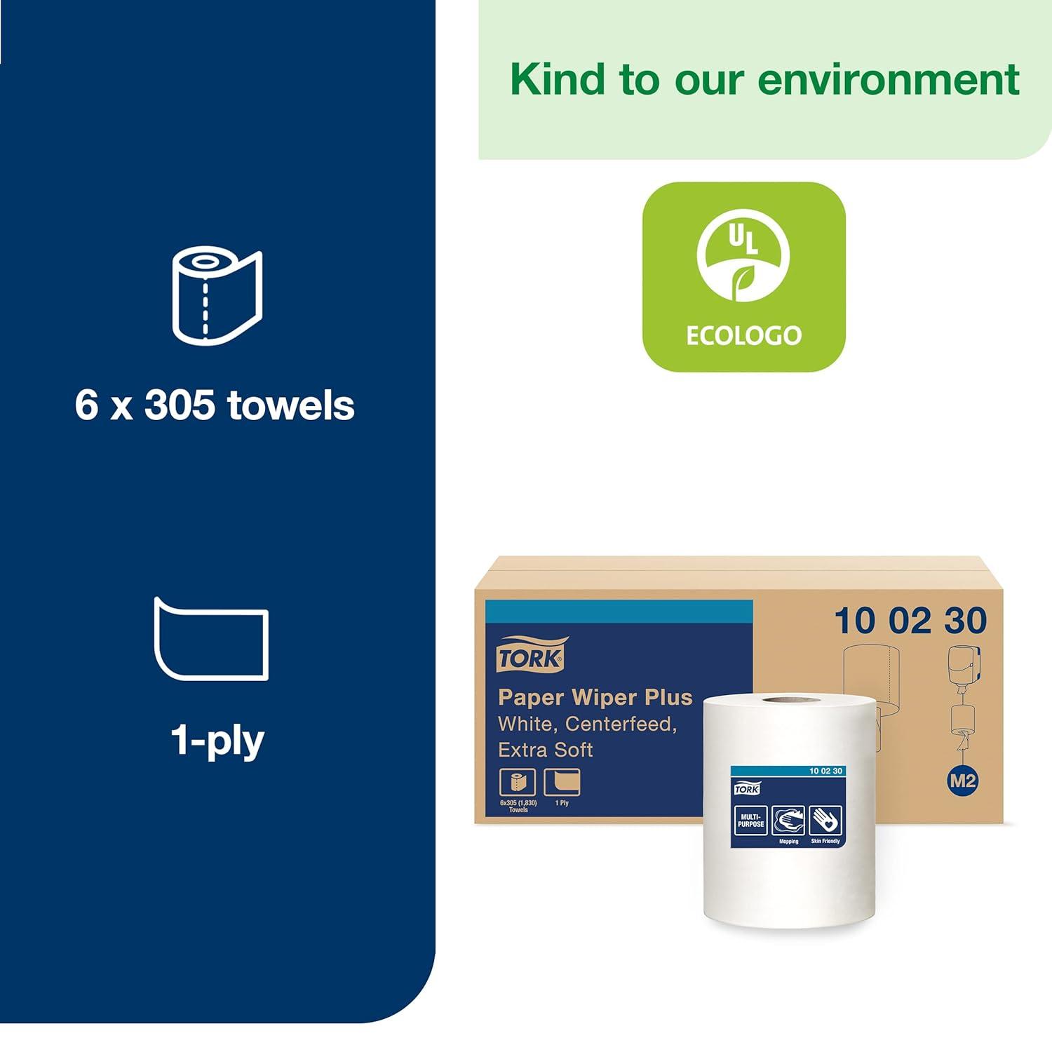 imageTork Centerfeed Dispenser White  M2  Refill  Centerfeed Paper Wiper White 6 x 305 Sheets