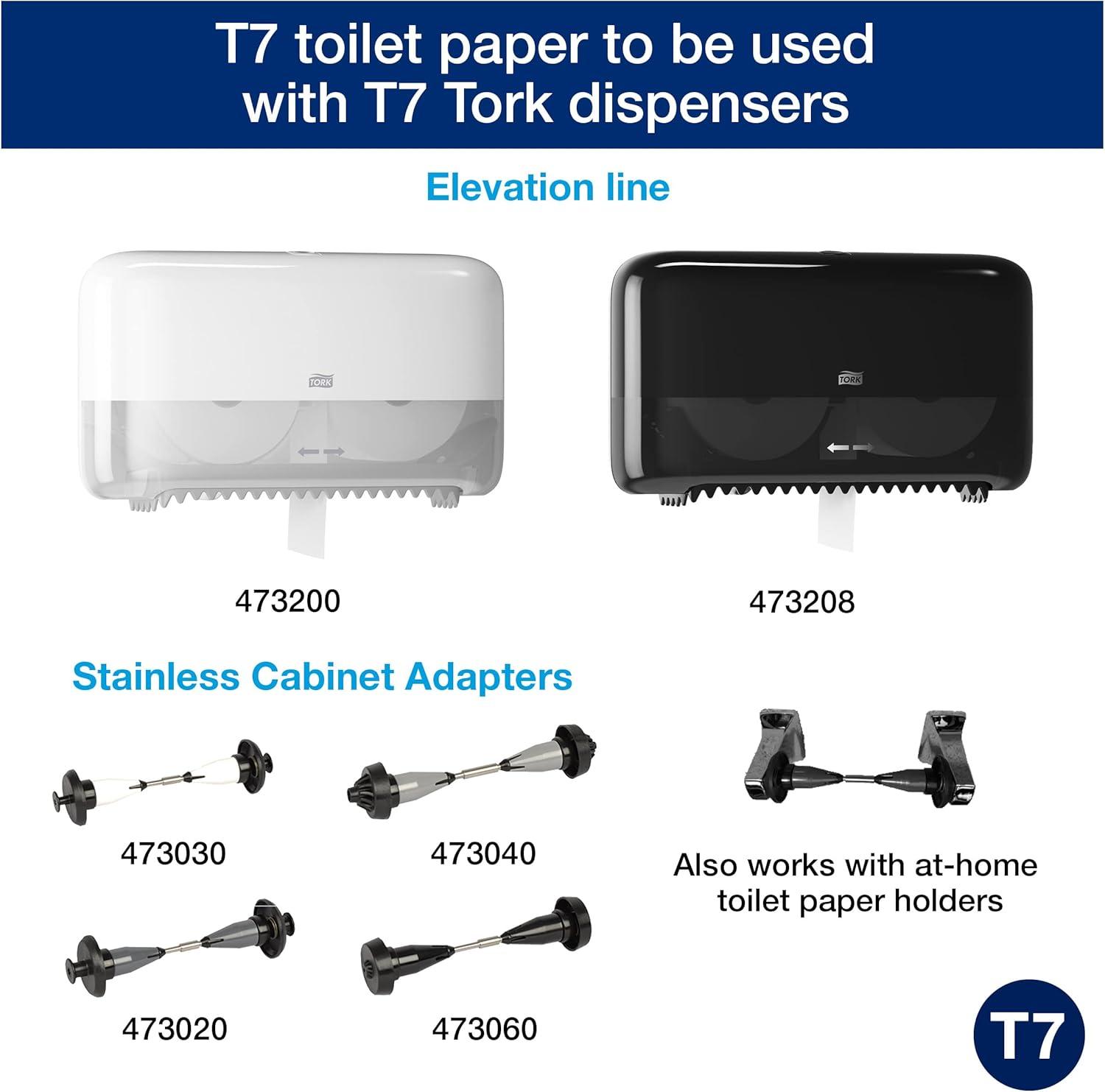 imageTork Coreless HighCapacity Toilet Paper Roll White T7 Advanced 2Ply 36 x 1000 sheets 47288012 x 1000 sheets