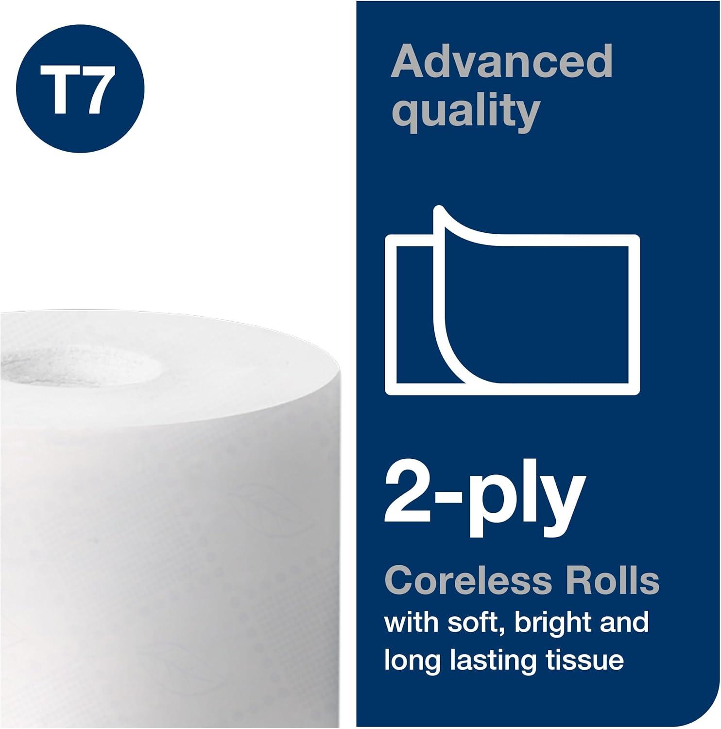 imageTork Coreless HighCapacity Toilet Paper Roll White T7 Advanced 2Ply 36 x 1000 sheets 47288036 x 1000 Sheets