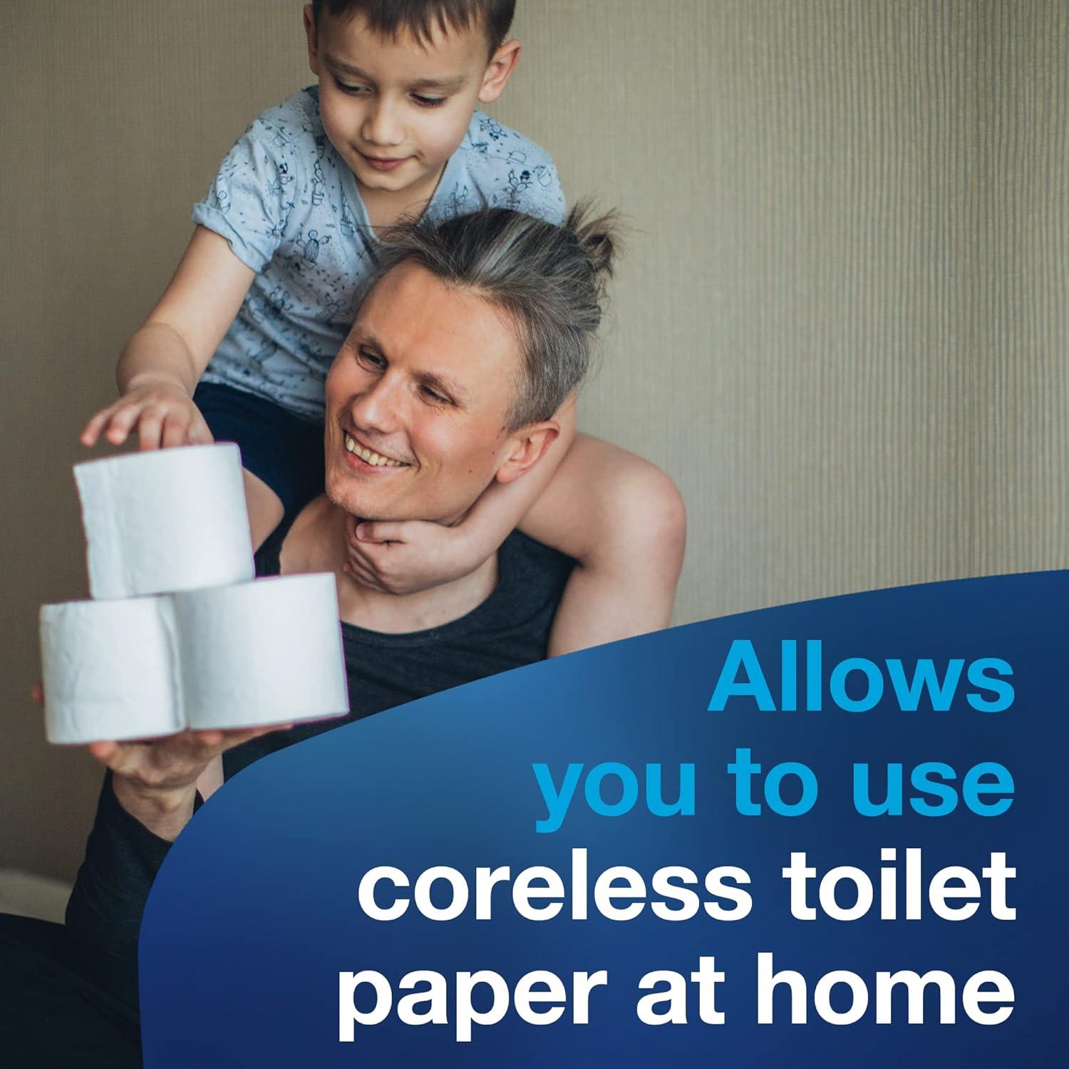 imageTork Coreless Toilet Paper Dispenser White For Homes and Small Businesses Fits T7 DispensersSpindle Kit