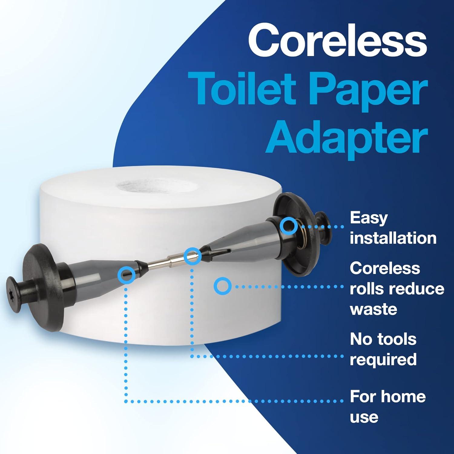 imageTork Coreless Toilet Paper Dispenser White For Homes and Small Businesses Fits T7 DispensersSpindle Kit