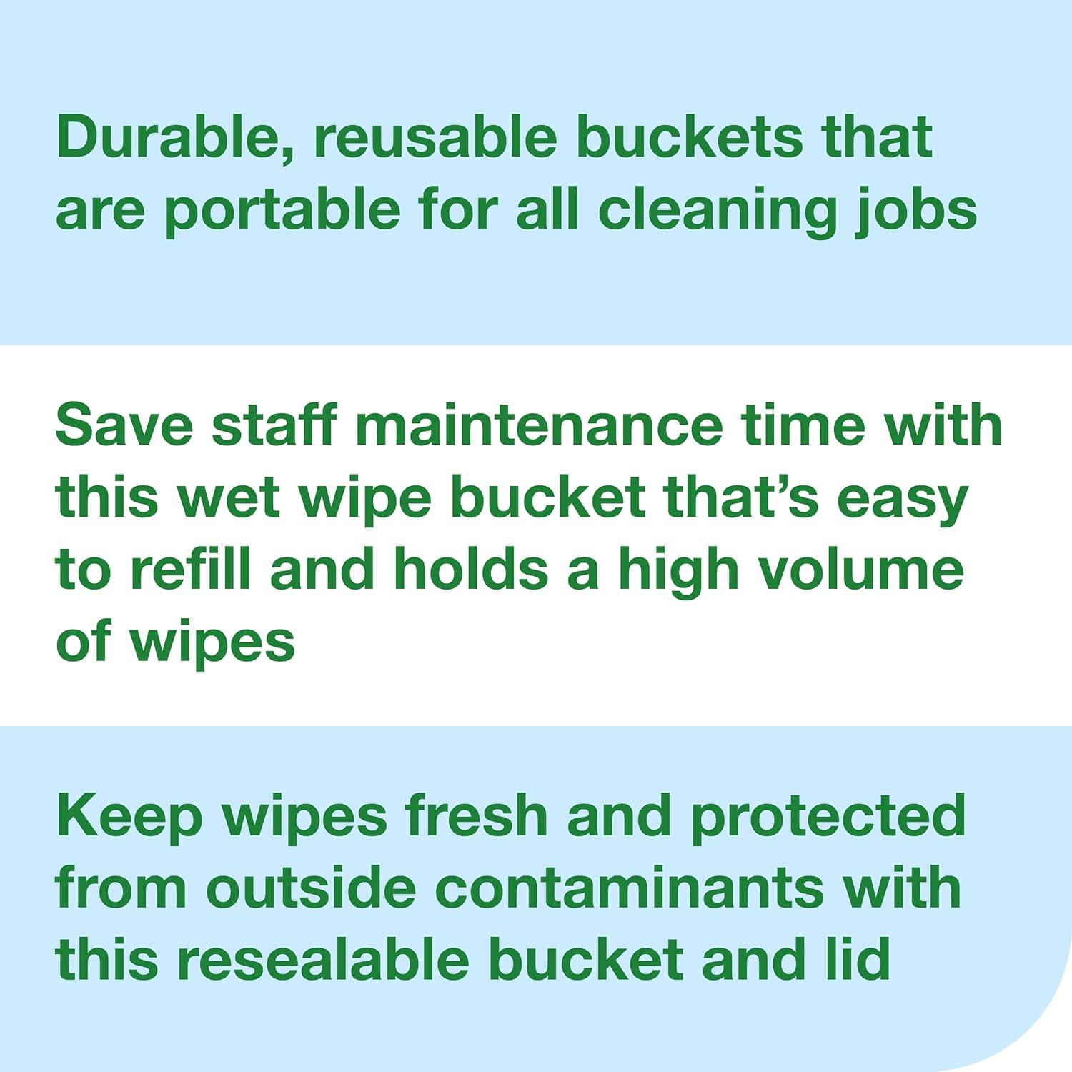 imageTork Everwipe Mobile Wet Wipe Buckets White Resealable Bucket Compatible with Everwipe Wipes Roll 2 buckets 192811 10BKT2Wet Wipes Bucket