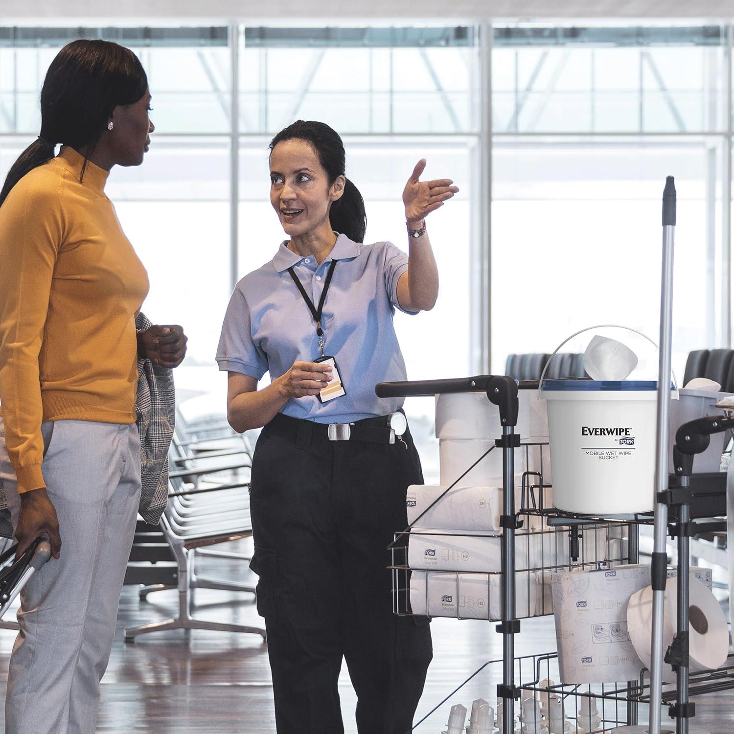 imageTork Everwipe Mobile Wet Wipe Buckets White Resealable Bucket Compatible with Everwipe Wipes Roll 2 buckets 192811 10BKT2Wet Wipes Bucket