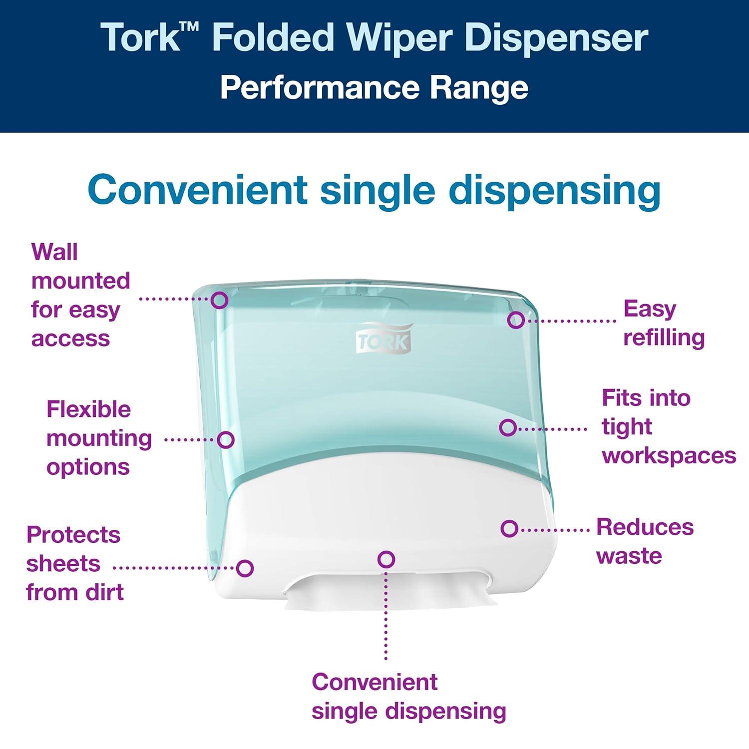 imageTork Folded Wiper Dispenser AquaWhite W4 WallMounted 654021
