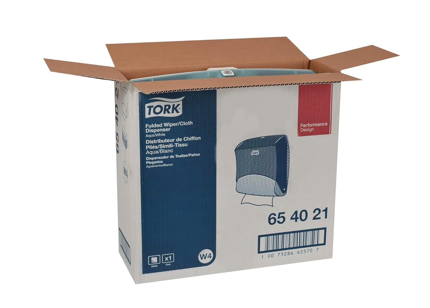 imageTork Folded Wiper Dispenser AquaWhite W4 WallMounted 654021