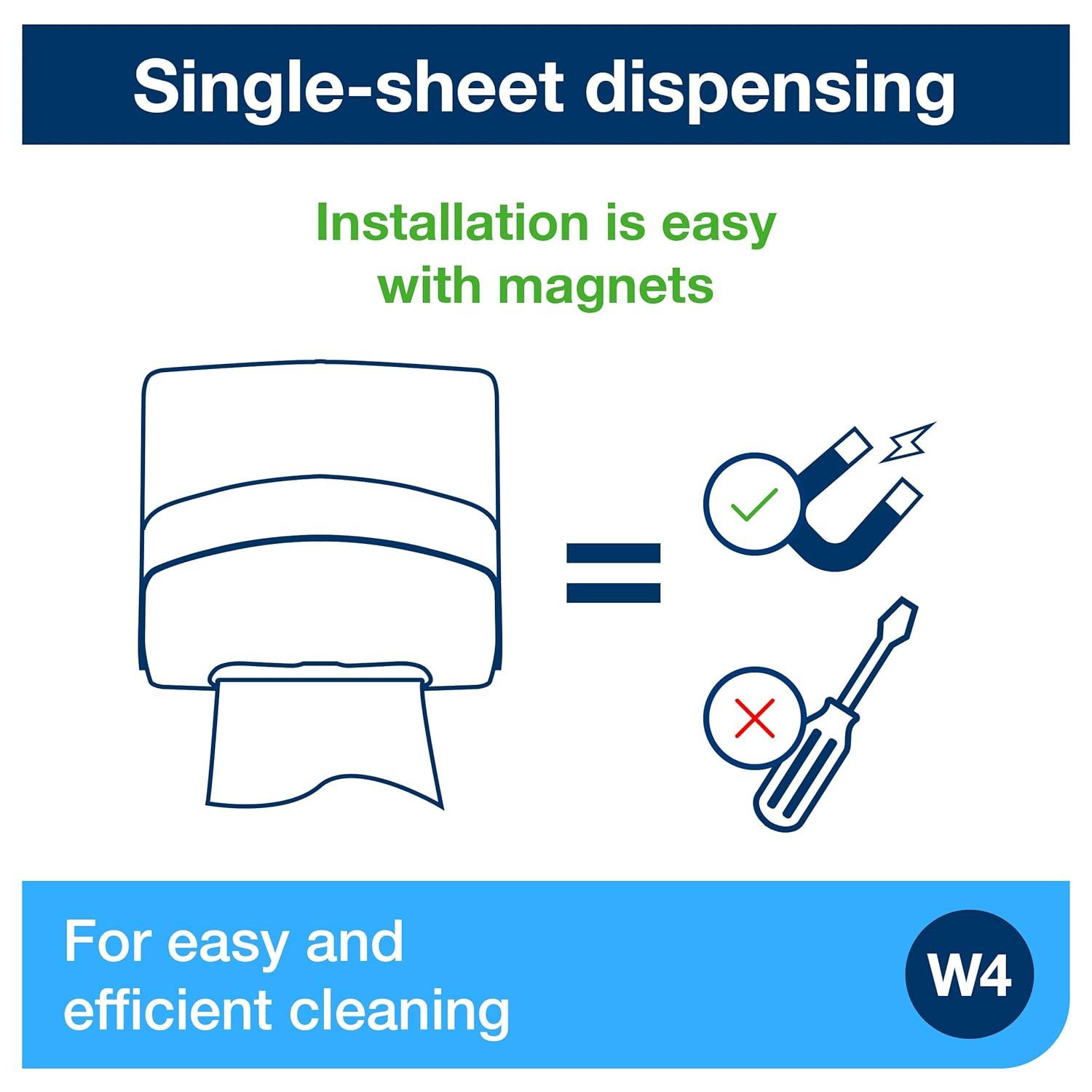 imageTork Folded Wiper Dispenser AquaWhite W4 WallMounted 654021