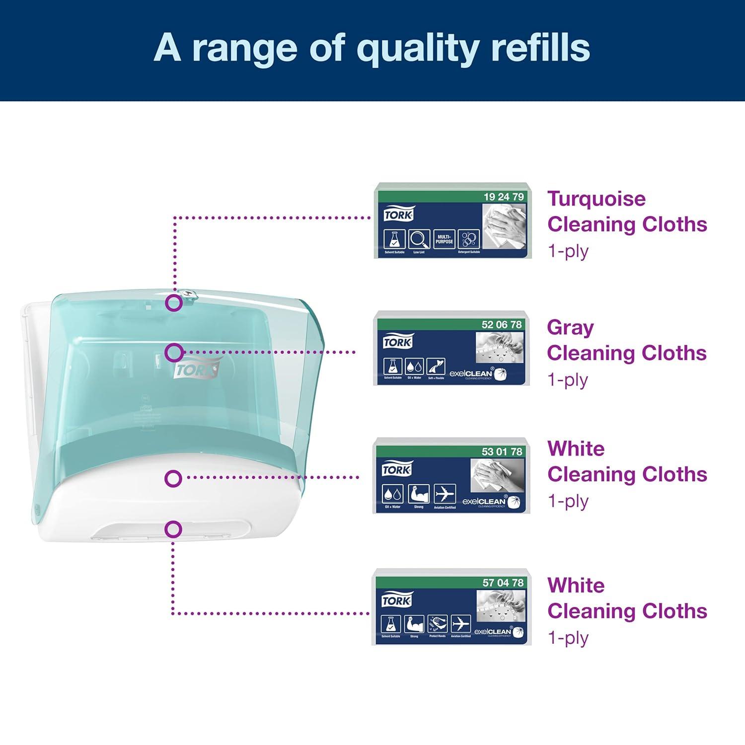 imageTork Folded Wiper Dispenser AquaWhite W4 WallMounted 654021