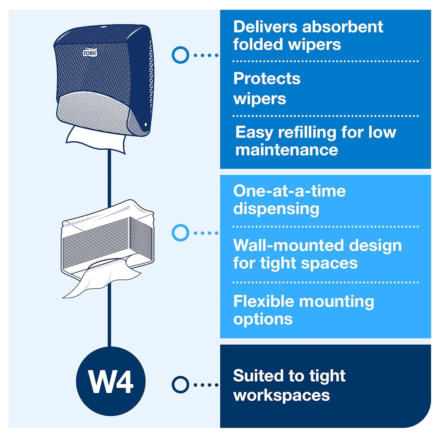 imageTork Folded Wiper Dispenser AquaWhite W4 WallMounted 654021