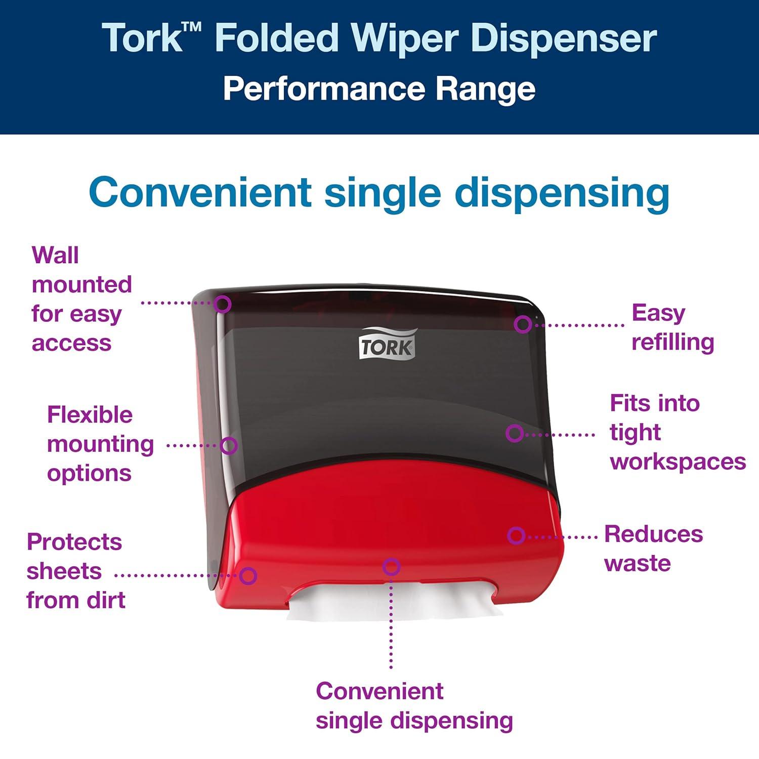 imageTork Folded Wiper Dispenser RedBlack W4 WallMounted 6540281