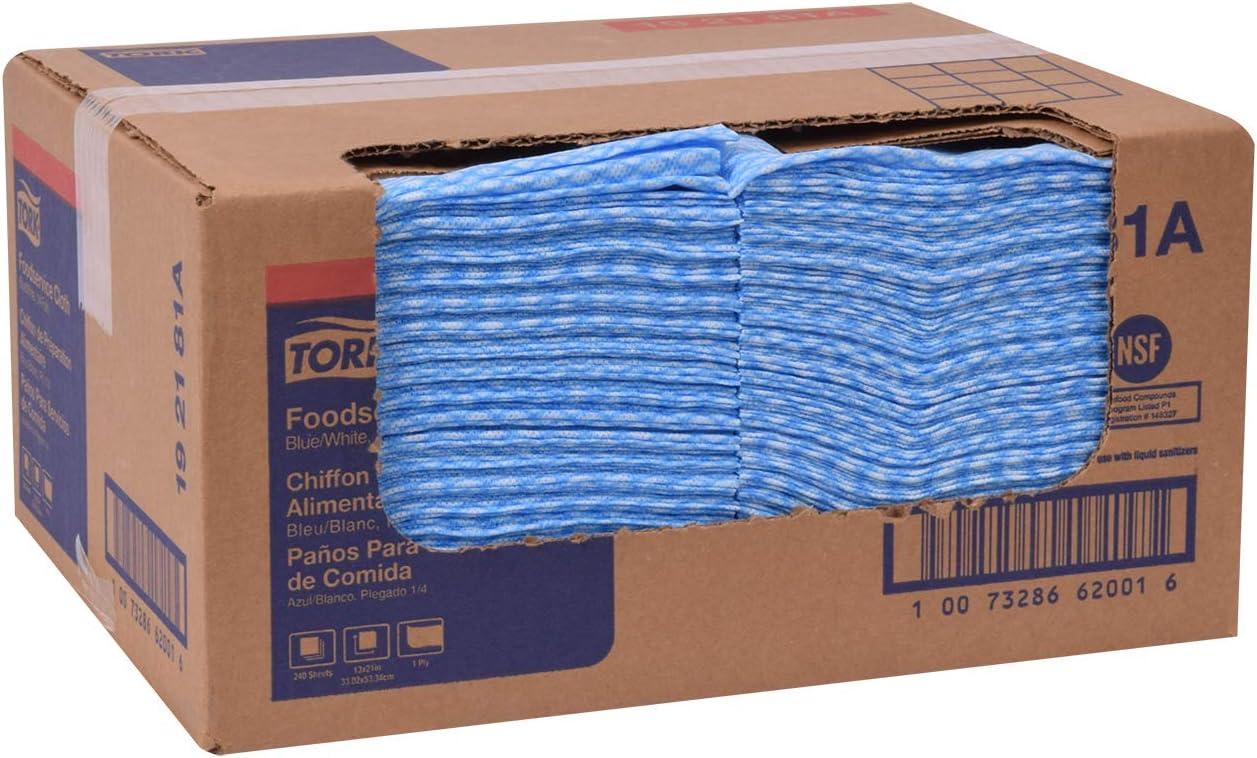 imageTork Foodservice Cleaning Towel BlueWhite Self Dispensing 14 Folded 1 x 240 Cloths 192181ABlueWhite