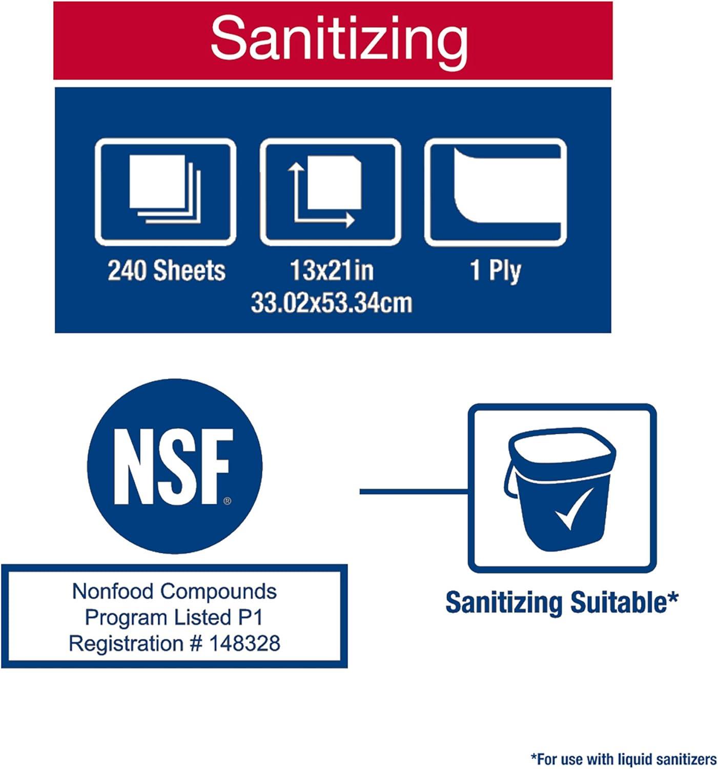 imageTork Foodservice Cleaning Towel BlueWhite Self Dispensing 14 Folded 1 x 240 Cloths 192181ABlueWhite