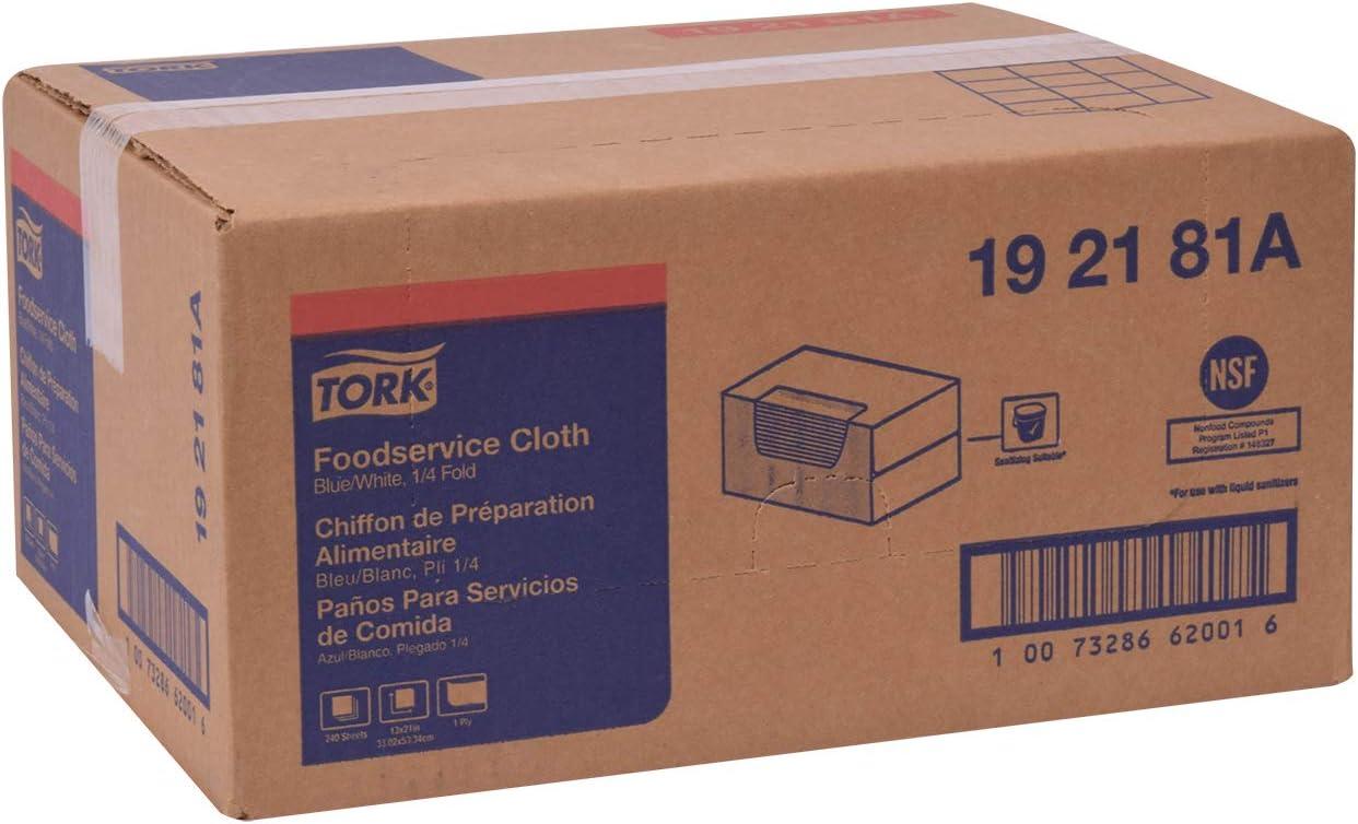 imageTork Foodservice Cleaning Towel BlueWhite Self Dispensing 14 Folded 1 x 240 Cloths 192181ABlueWhite
