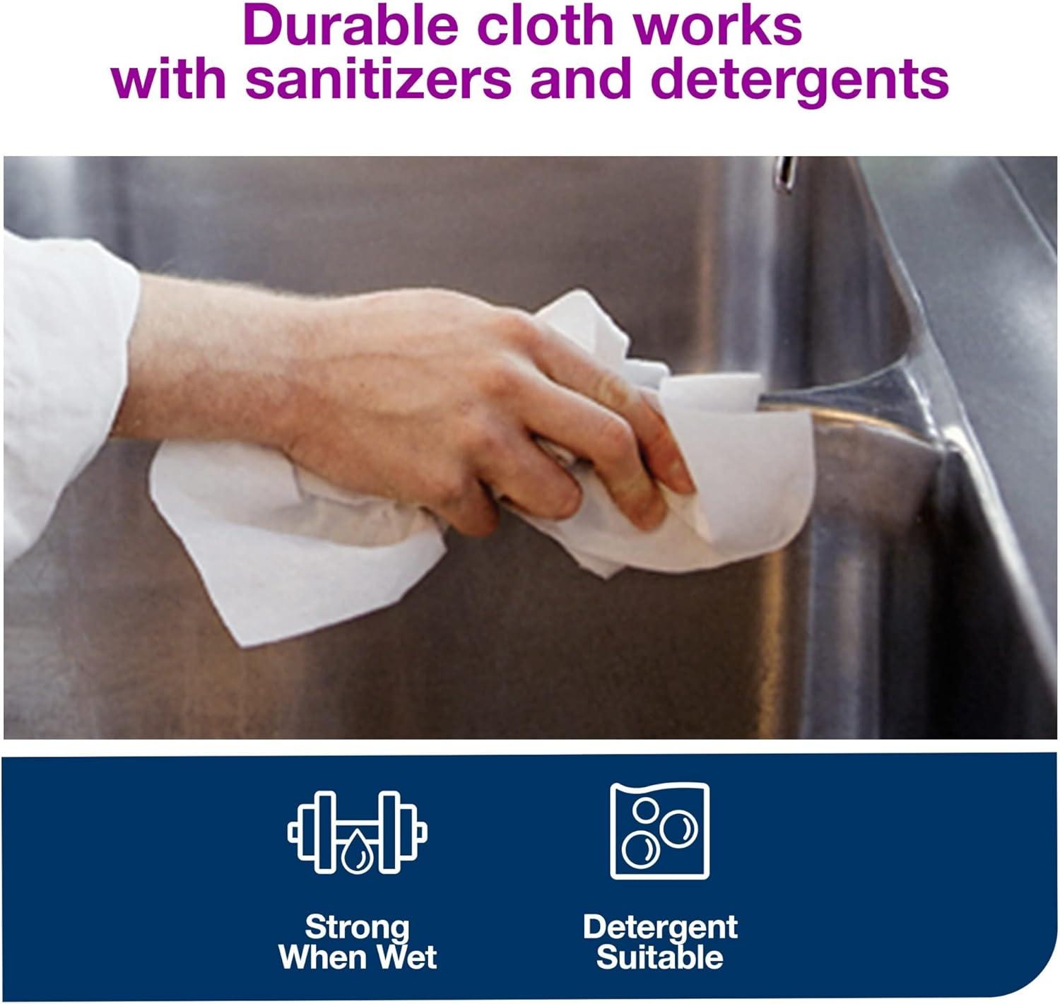 imageTork Foodservice Cleaning Towel BlueWhite Self Dispensing 14 Folded 1 x 240 Cloths 192181AGreenWhite