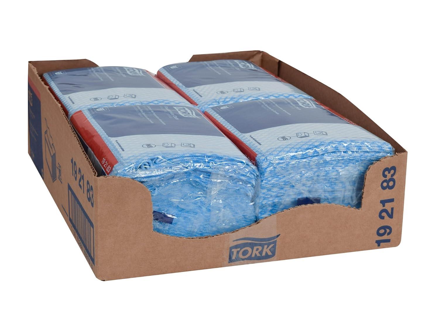 imageTork Foodservice Cleaning Towel BlueWhite W8 ZFolded 4 x 80 Cloths 192183