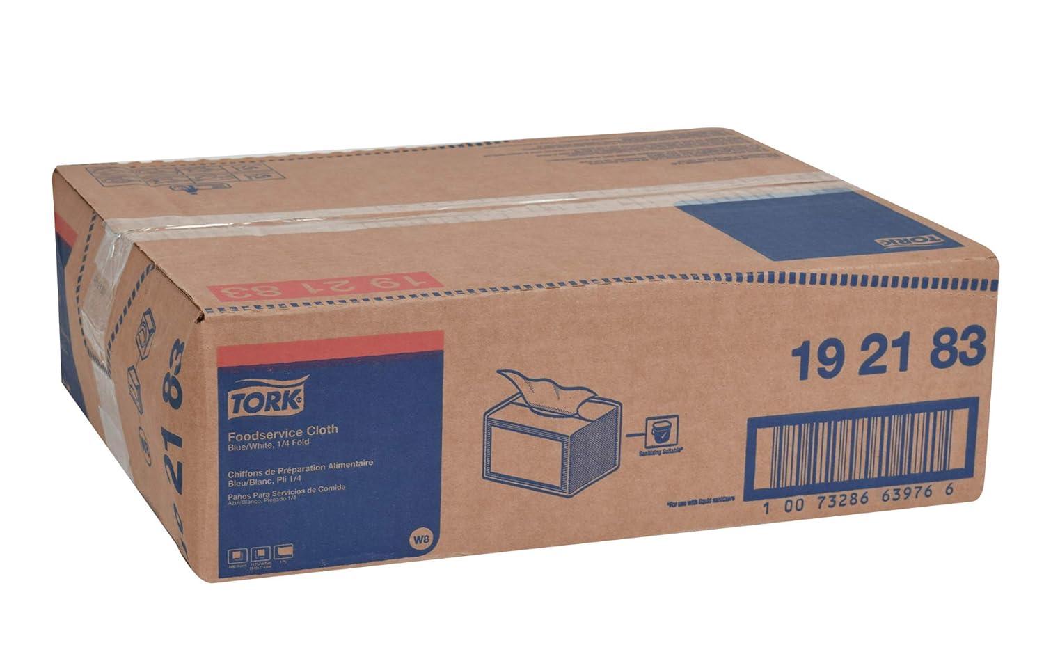 imageTork Foodservice Cleaning Towel BlueWhite W8 ZFolded 4 x 80 Cloths 192183