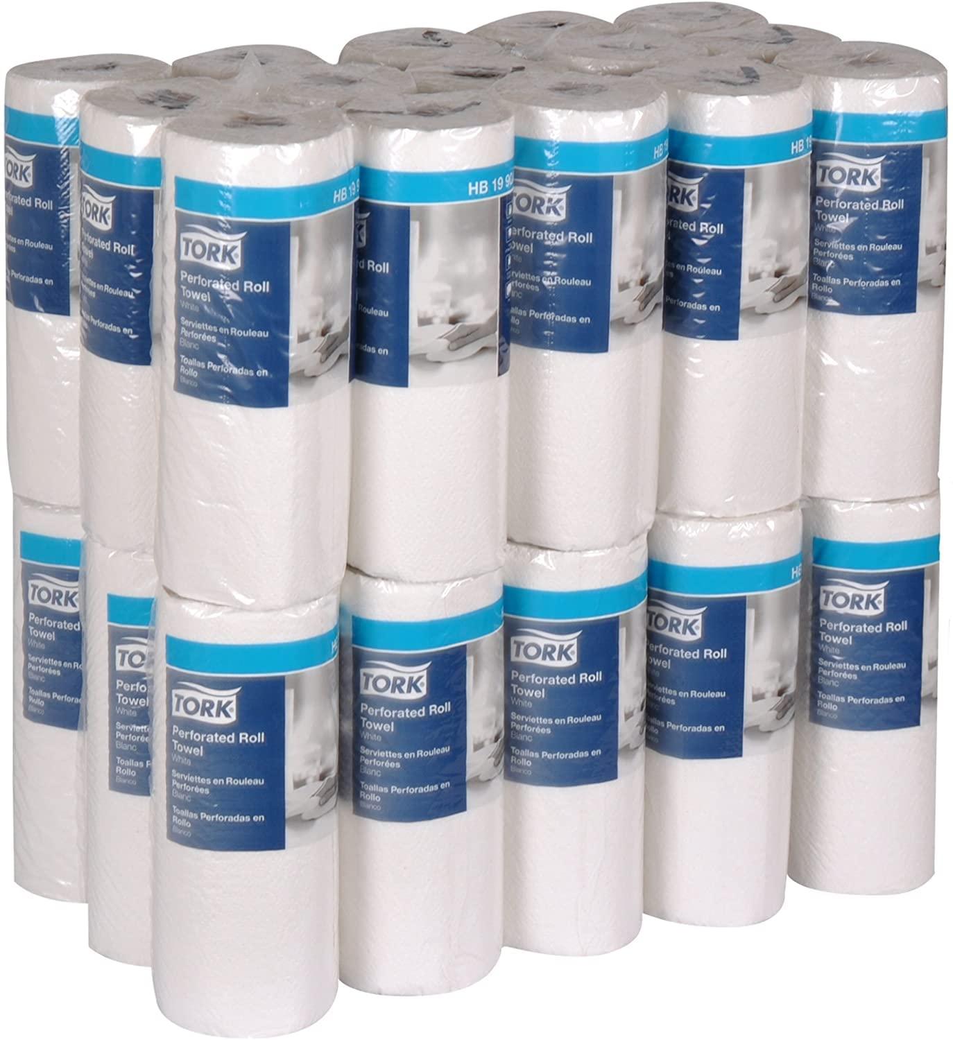imageTork HB1990A Perforated Paper Roll Towel 2Ply 11quot Width x 9quot Length White Case of 30 Rolls 84 per Roll 2520 Towels