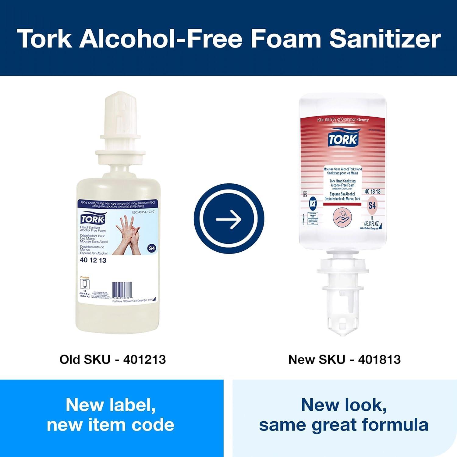 imageTork Hand Sanitizing AlcoholFree Foam S4 AlcoholFree Alternative 6 x 1L 401813 Formerly 401213