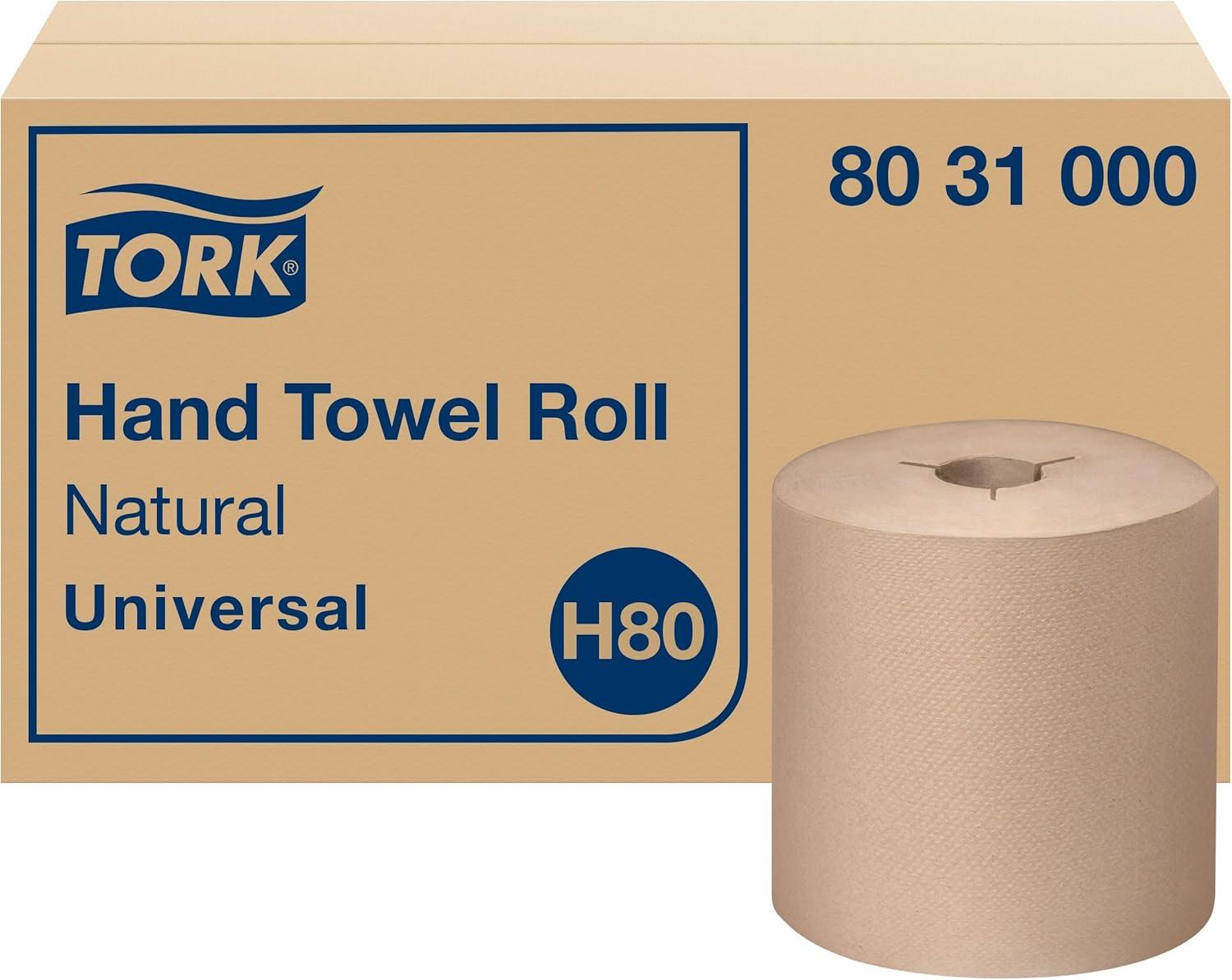 imageTork Hand Towel Roll Natural H80 Universal 100 Recycled Fiber 6 Rolls x 800 ft 8031300Natural