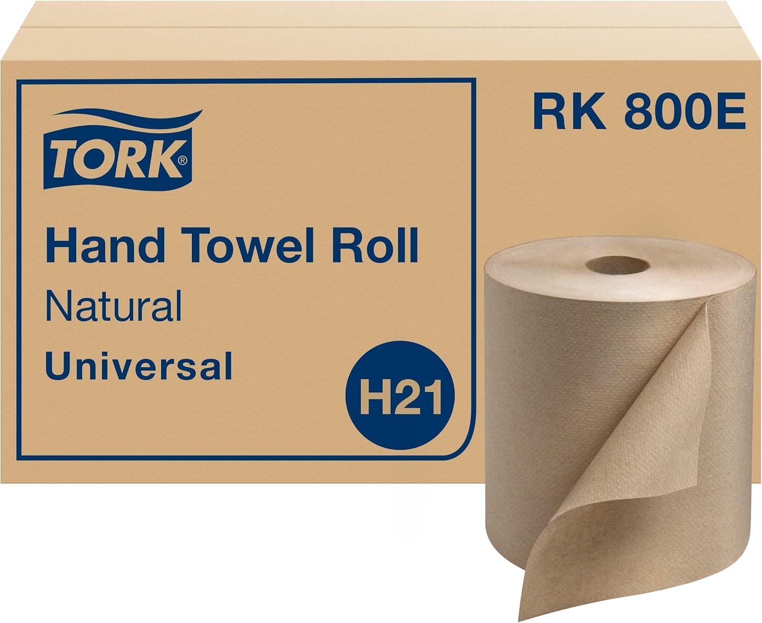 imageTork Hand Towel Roll Natural H80 Universal 100 Recycled Fiber 6 Rolls x 800 ft 8031300Natural