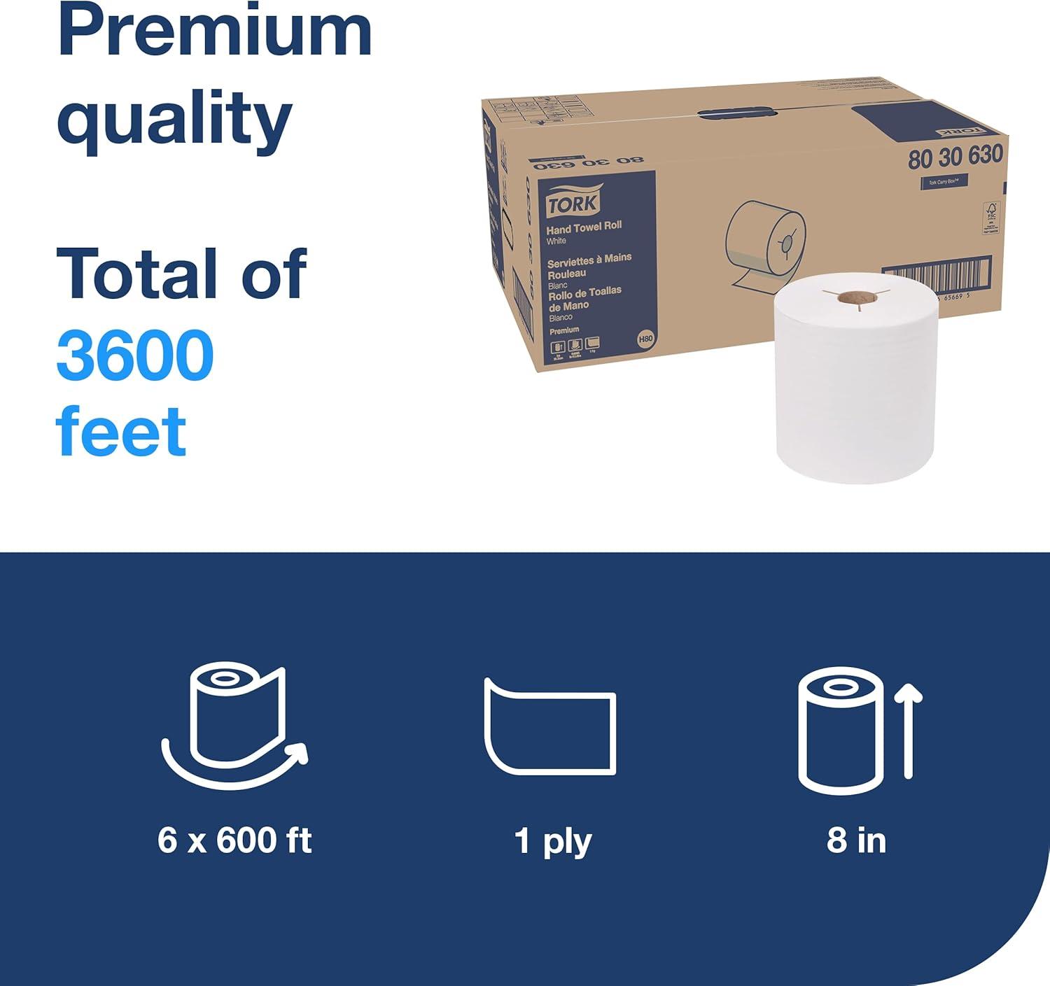 imageTork Hand Towel Roll Natural H80 Universal 100 Recycled Fiber 6 Rolls x 800 ft 8031300White