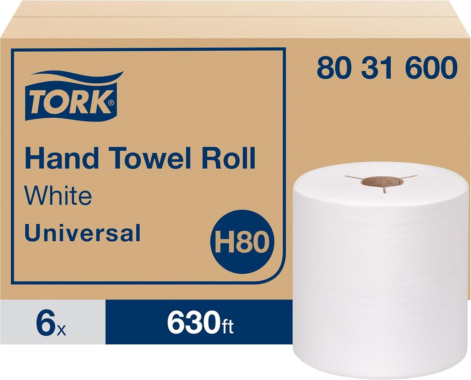 imageTork Hand Towel Roll Natural H80 Universal 100 Recycled Fiber 6 Rolls x 800 ft 8031300White