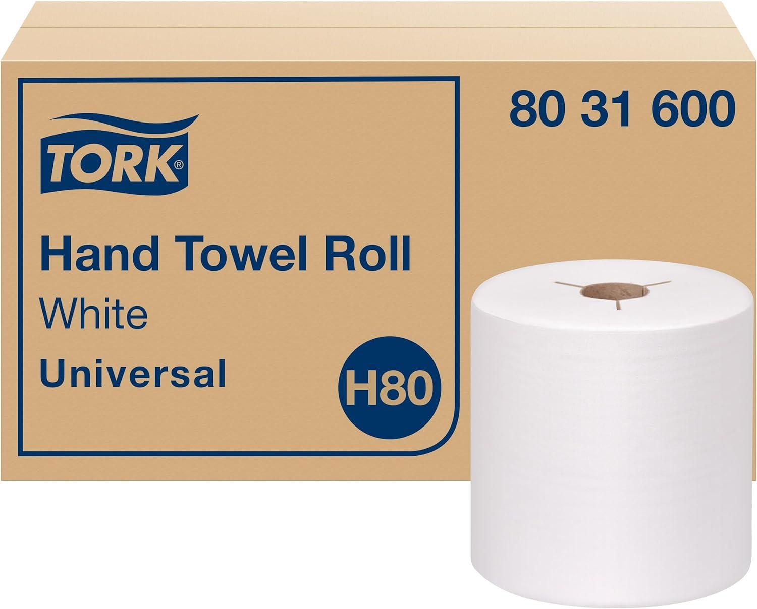 imageTork Hand Towel Roll Natural H80 Universal 100 Recycled Fiber 6 Rolls x 800 ft 8031300White