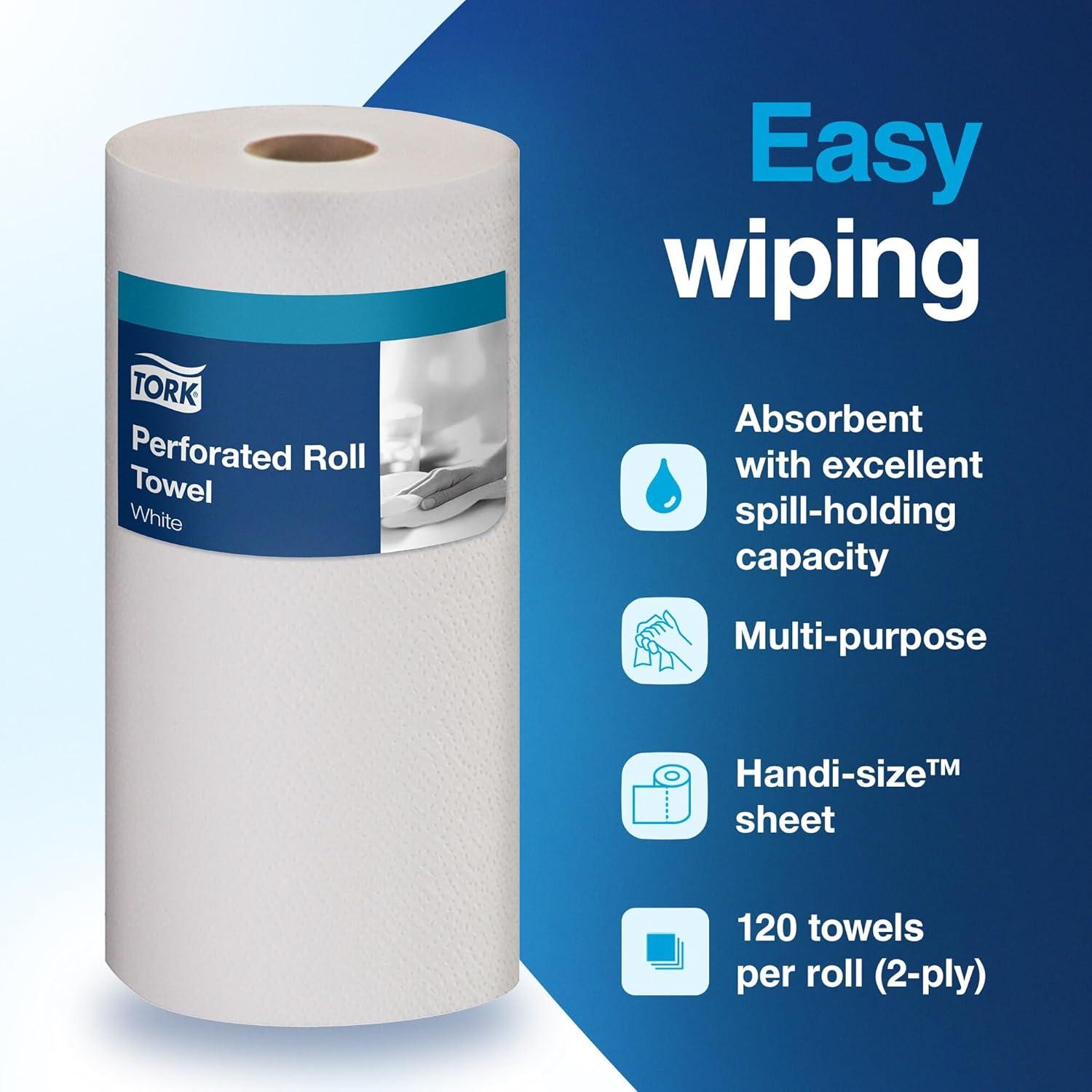 imageTork HandiSize Perforated Roll Towel White Certified Compostable 30 x 120 Towels HB9201Small