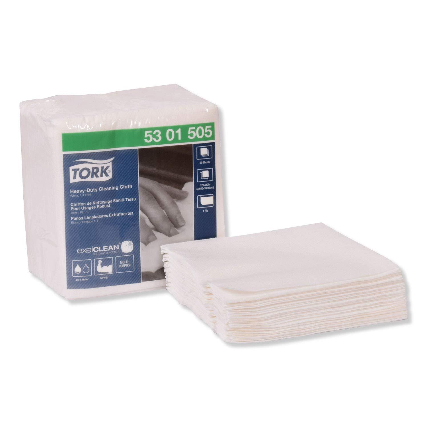 imageTork Heavy Duty Cleaning Cloth White  14 Folded 6 x 50 Cloths 5301505