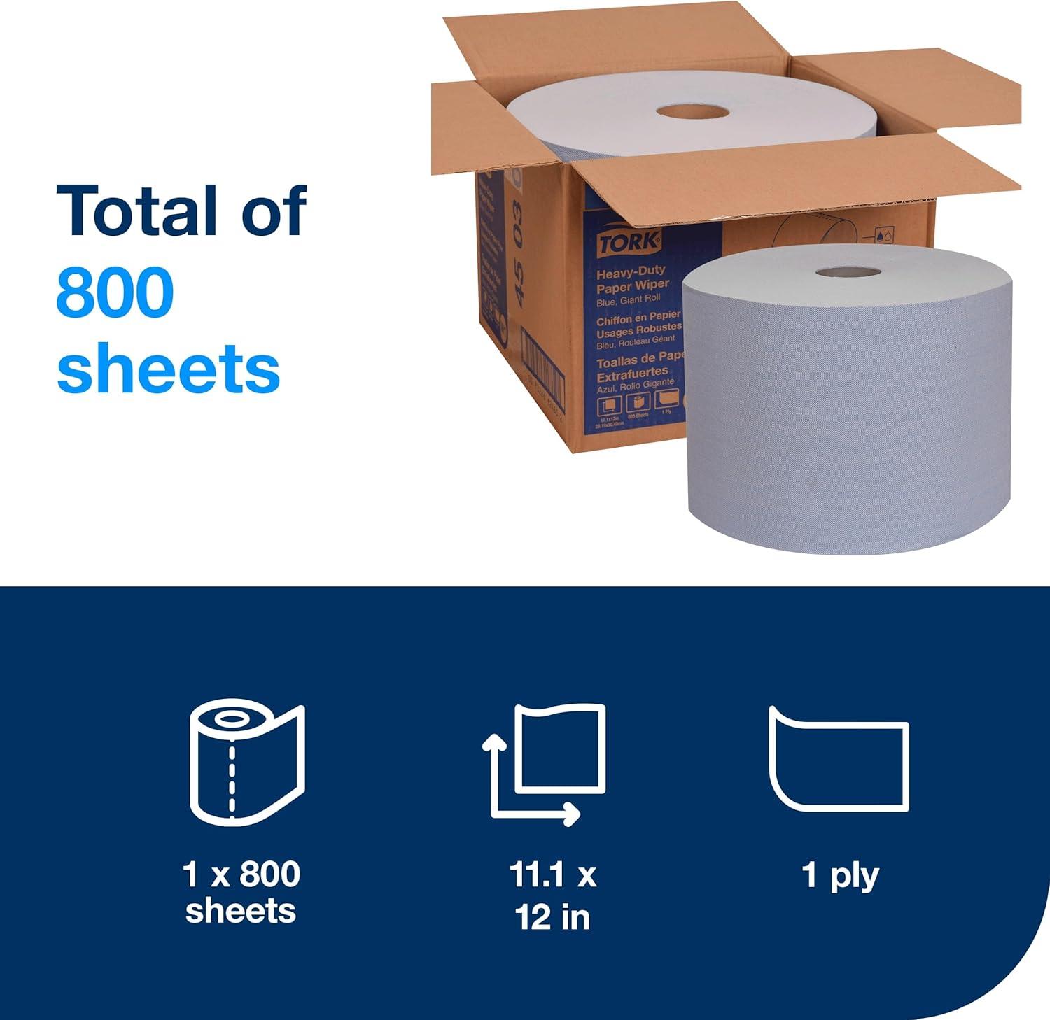 imageTork HeavyDuty Industrial Paper Wiper Blue W1 Giant Roll 450304Refill