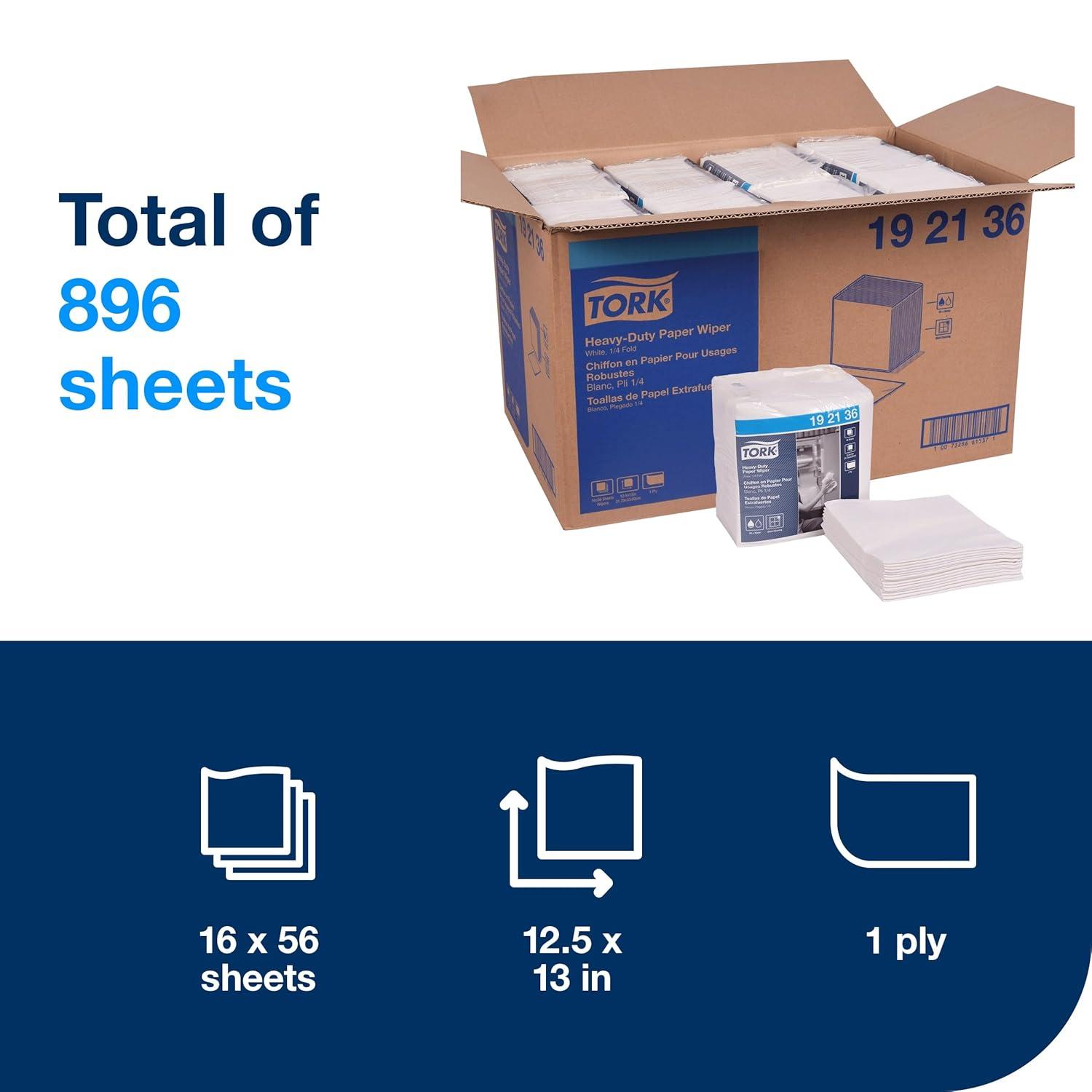 imageTork HeavyDuty Industrial Paper Wiper White 14 Folded 16 x 56 sheets 192136