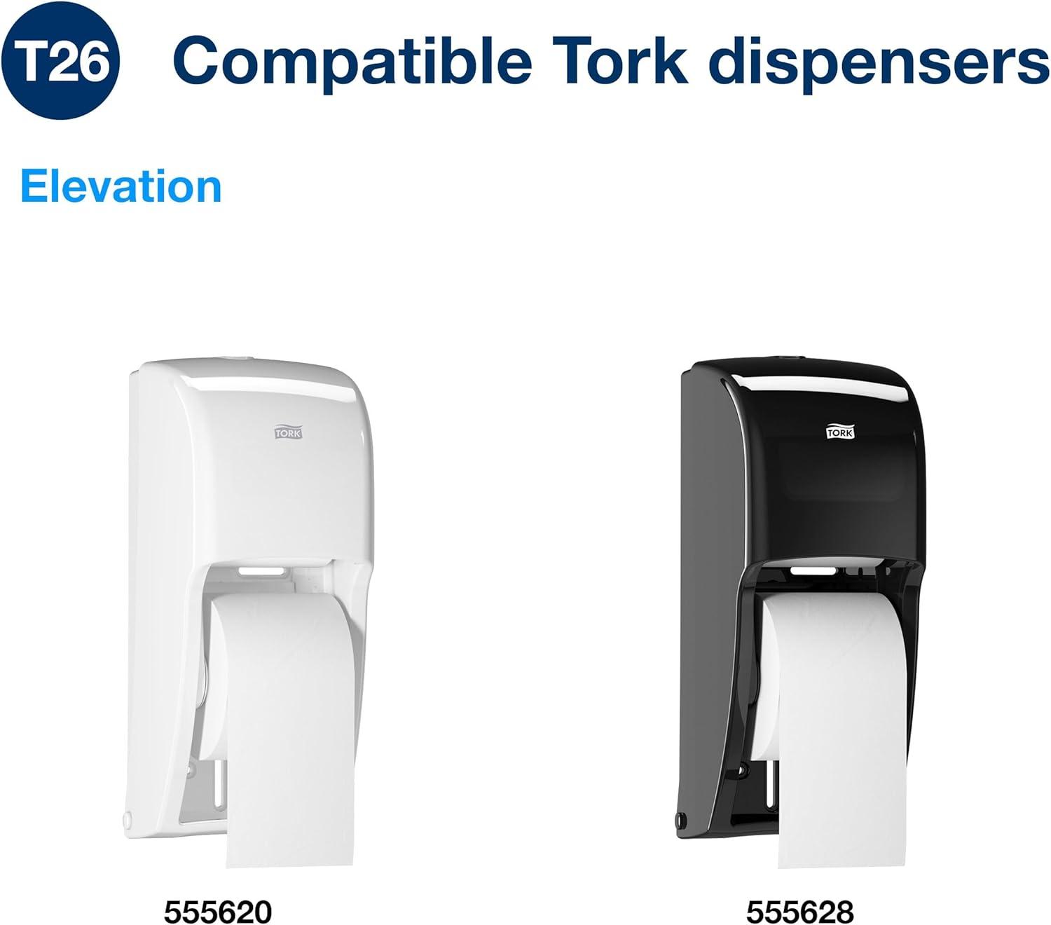 imageTork HighCapacity Toilet Paper Roll White T26 Advanced 2Ply 36 x 1000 sheets 110292ADispenser