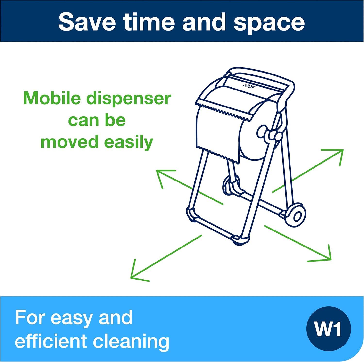 imageTork Industrial Floor Stand Paper Towel Roll Dispenser Red W1 Mobile 6520281Dispenser