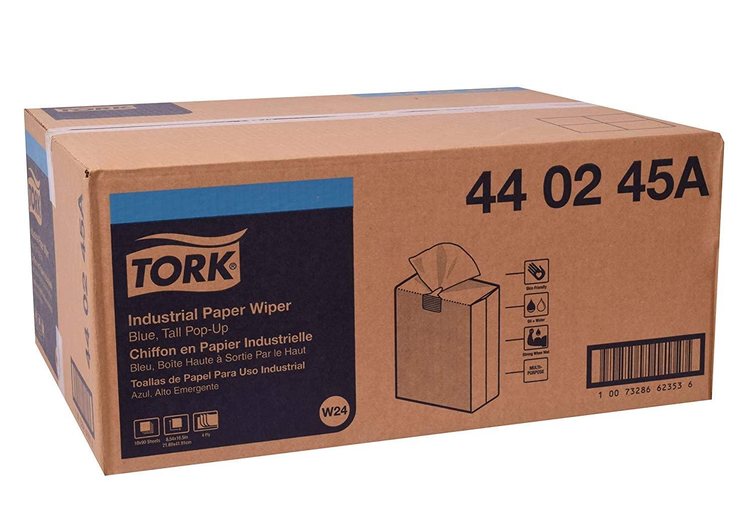 imageTork Industrial Paper Wiper Blue W24 Popup Box 10 x 90 Sheets 440245A