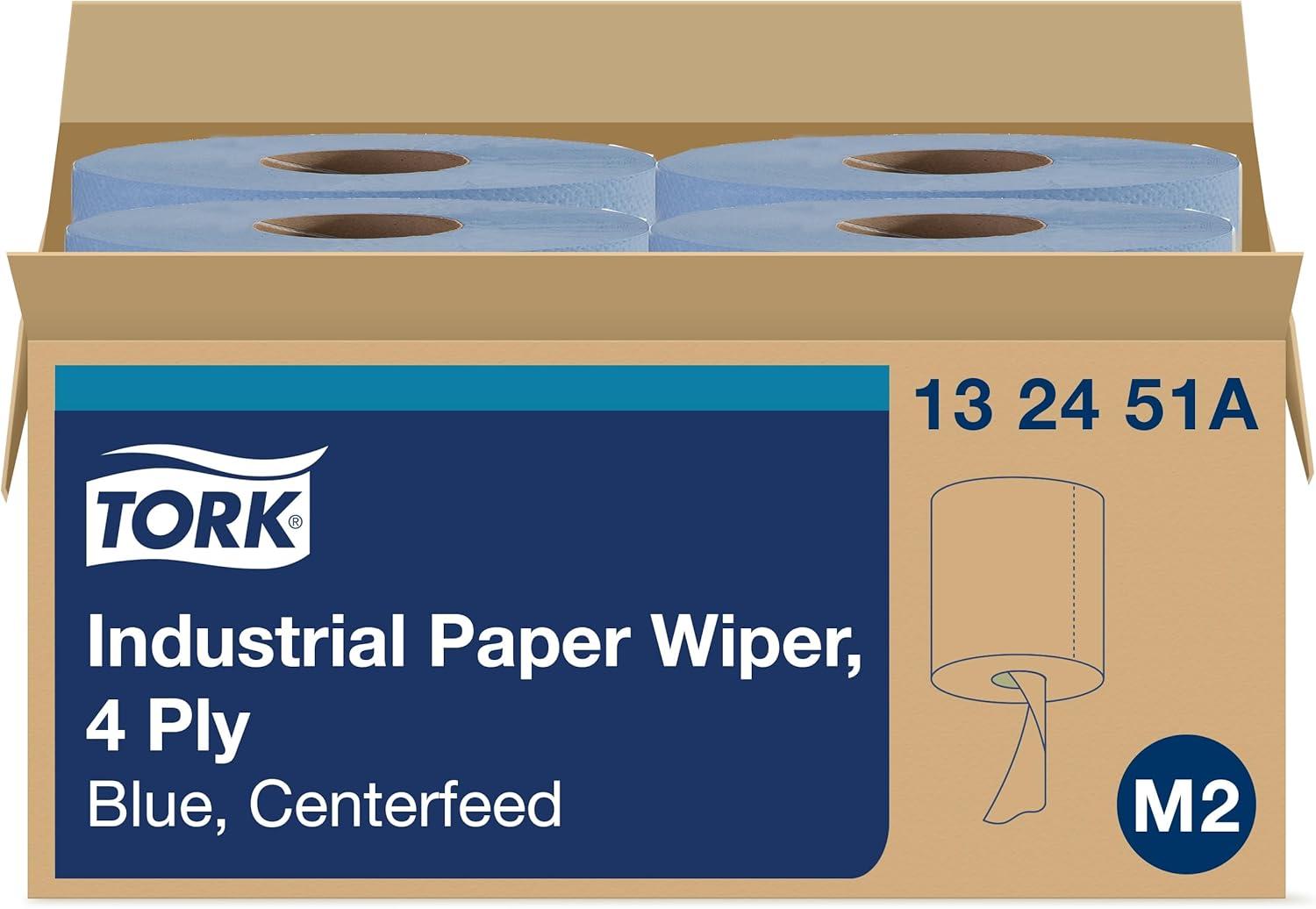 imageTork Industrial Wiper Blue W1W2 Centerfeed 2 x 375 Sheets 13244101Blue