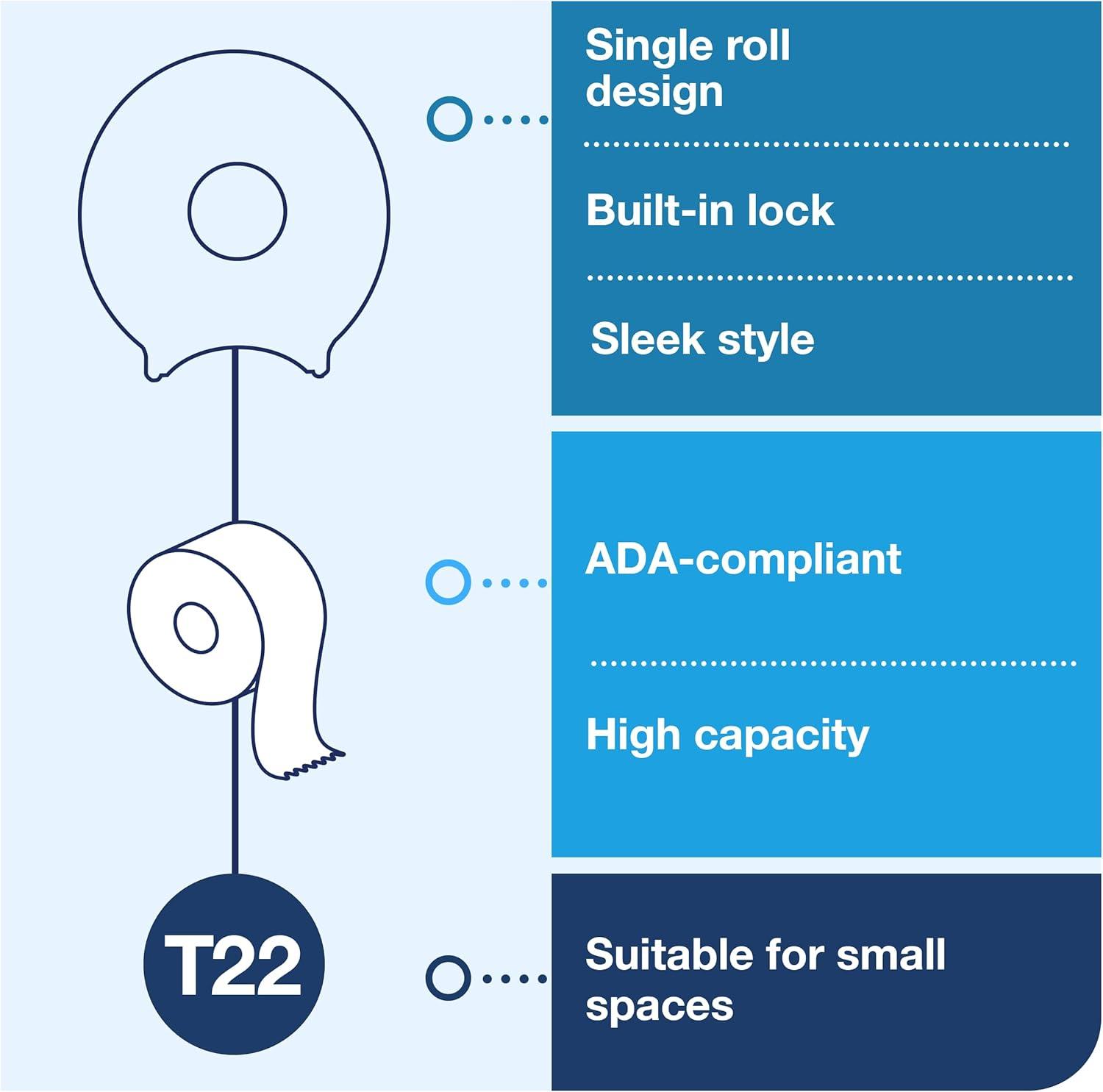 imageTork Jumbo Toilet Paper Roll Dispenser Smoke T22 High Capacity 66TRSmall
