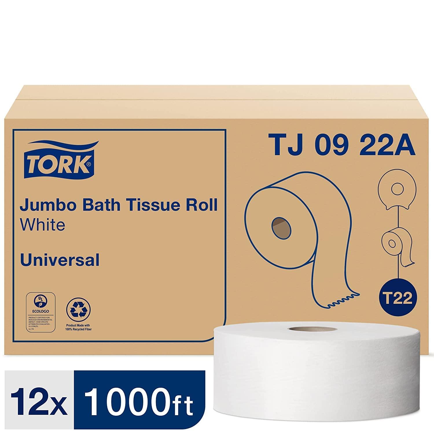imageTork Jumbo Toilet Paper Roll White T22 Universal and Tork Multifold Hand Towel Natural H2 UniversalToilet Paper  Hand Towel
